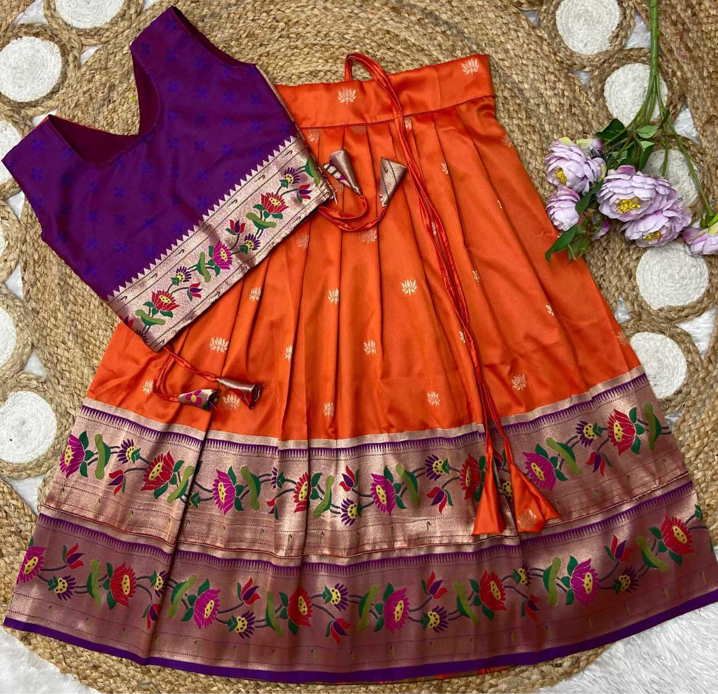 YNF Wholesale Paithani Silk Kids Designer Frock KESH685 LOTUS | Surat Manufacturer