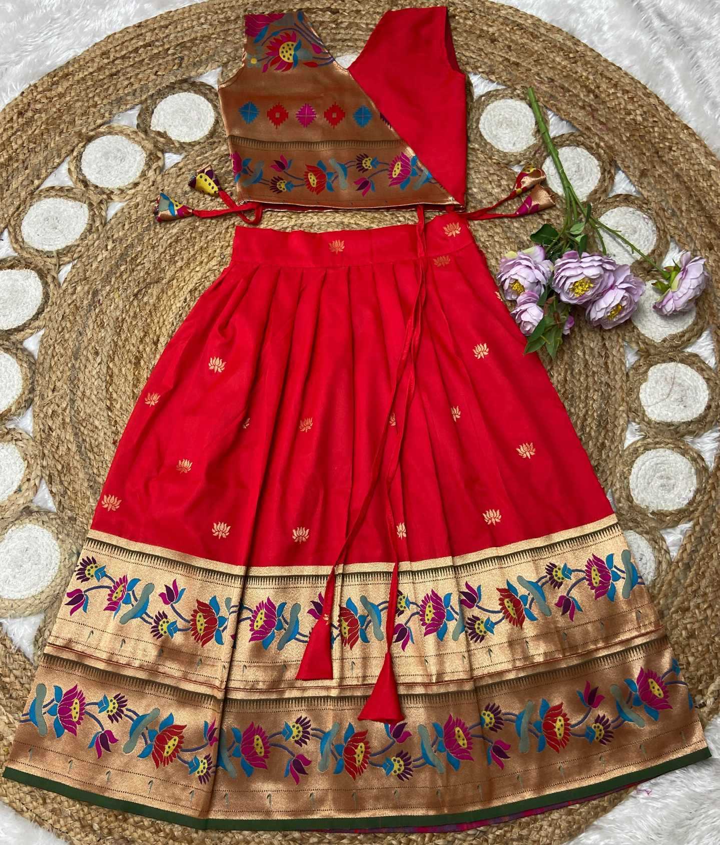 YNF Wholesale Paithani Silk Kids Designer Frock KESH685 LOTUS | Surat Manufacturer
