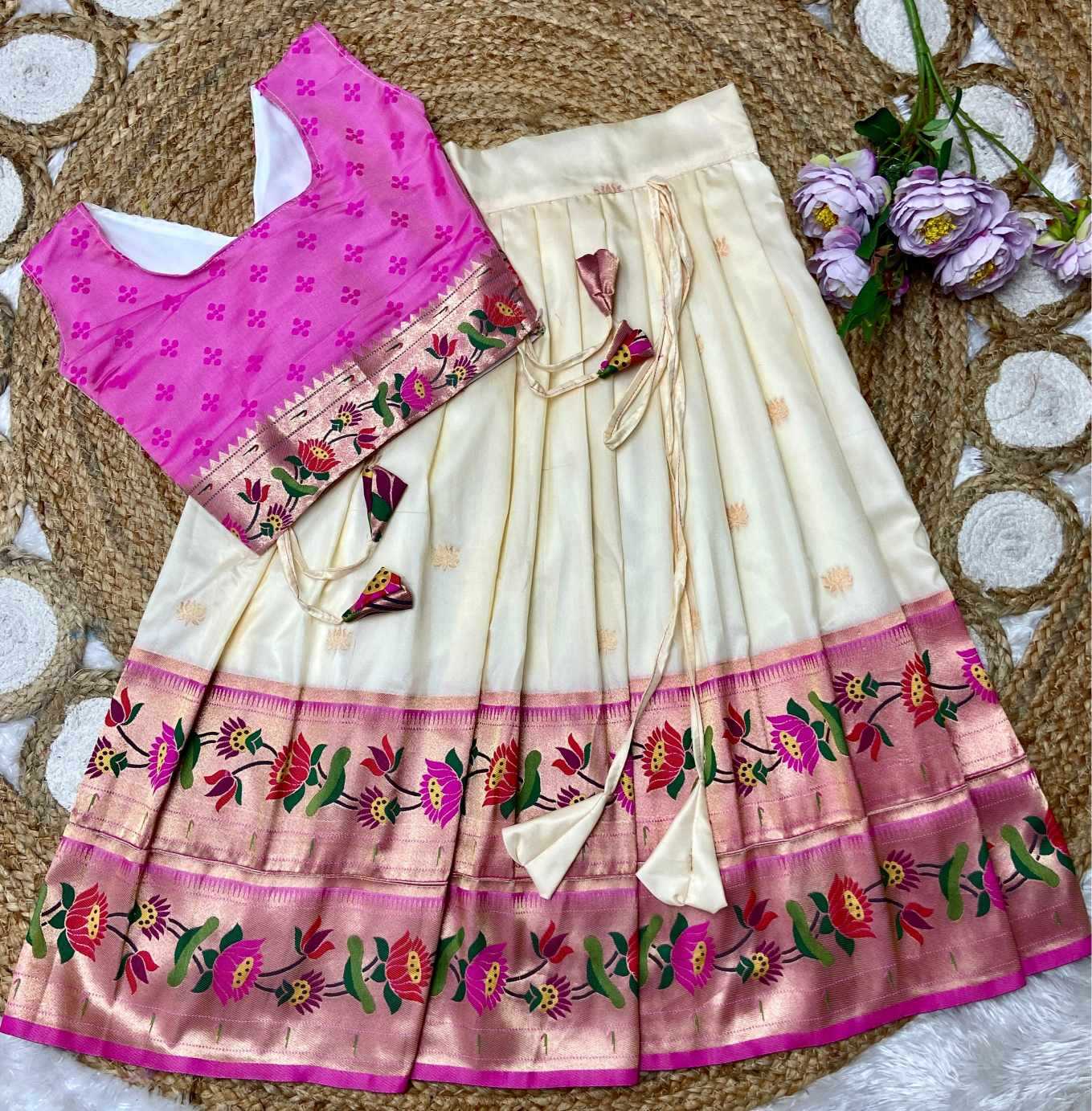 YNF Wholesale Paithani Silk Kids Designer Frock KESH685 LOTUS | Surat Manufacturer