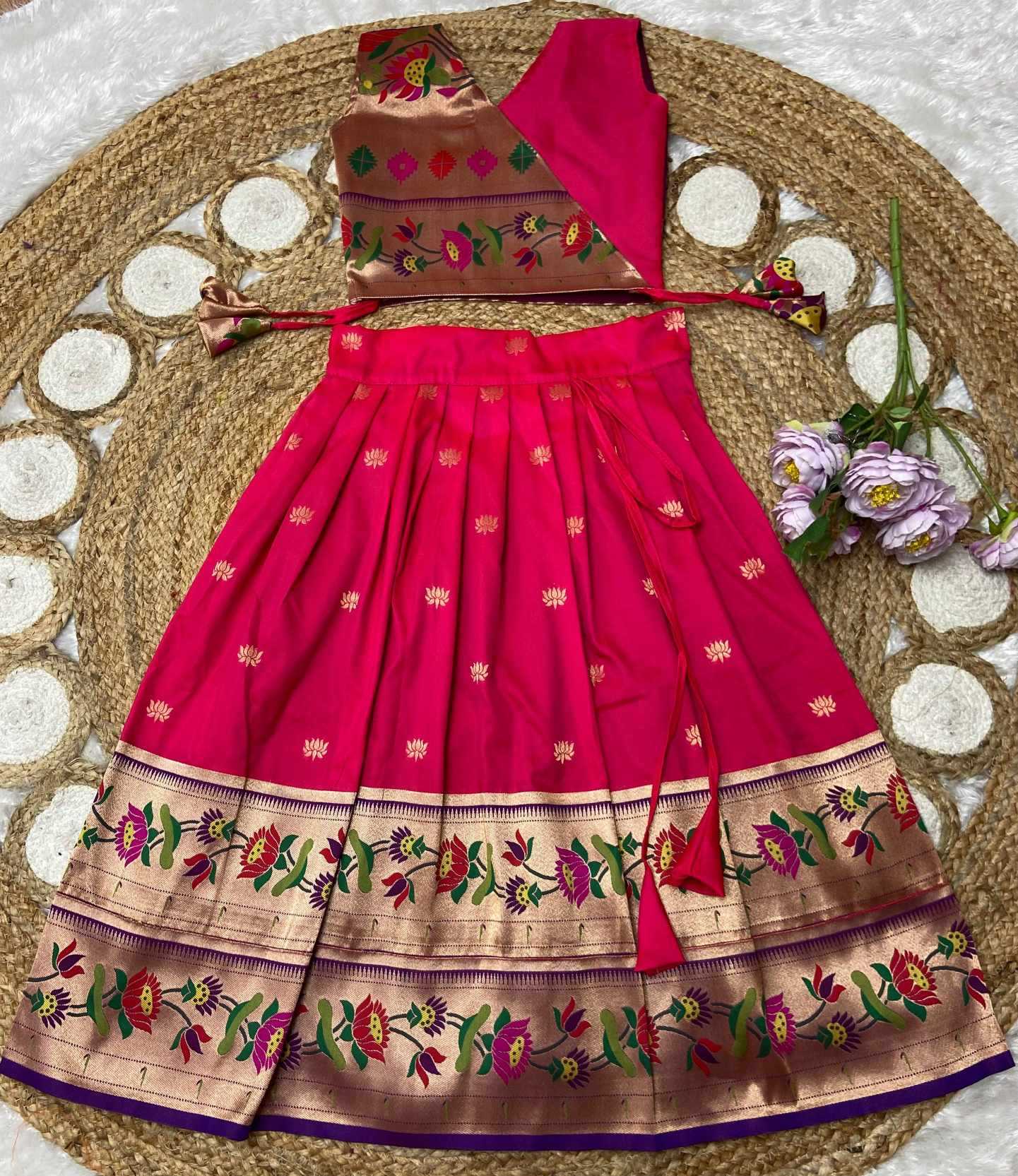 YNF Wholesale Paithani Silk Kids Designer Frock KESH685 LOTUS | Surat Manufacturer