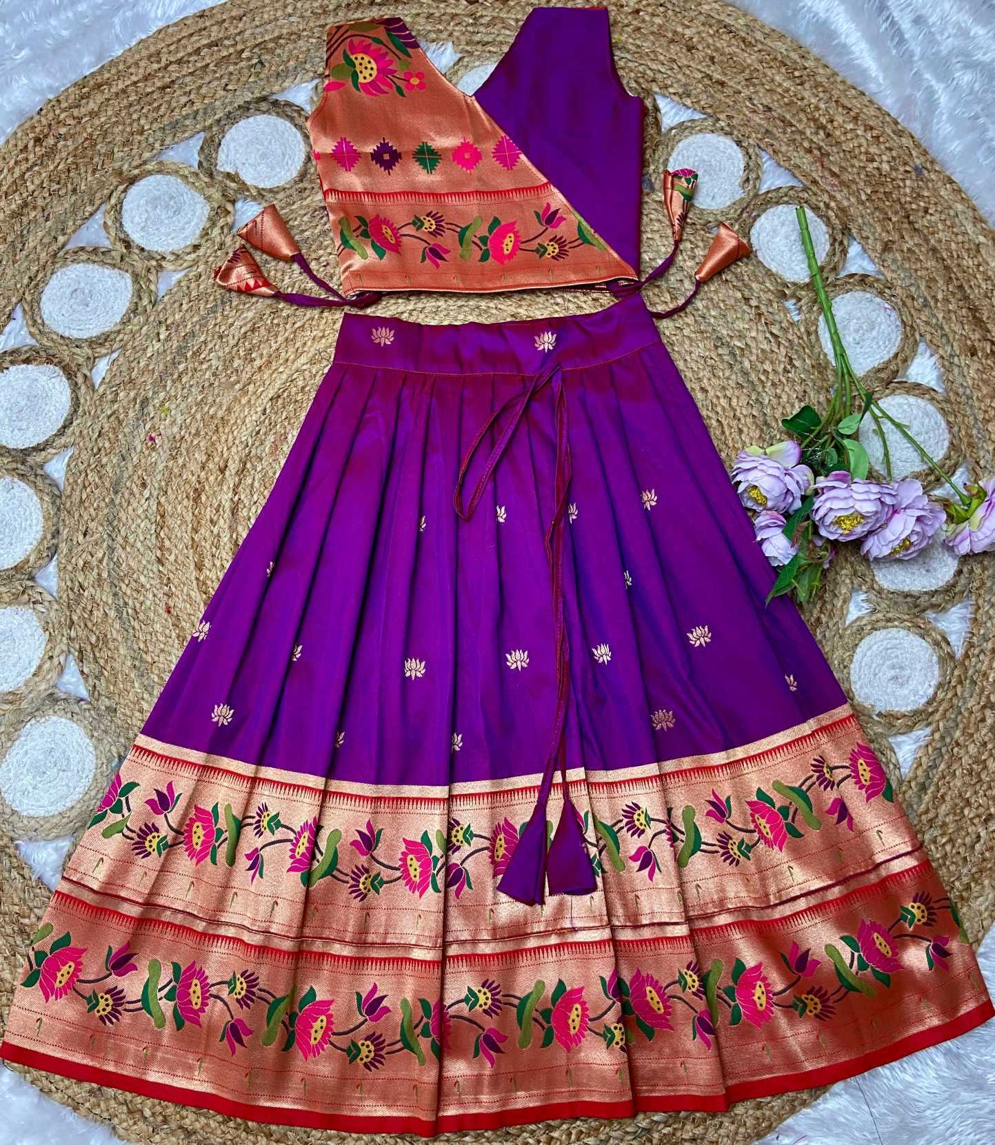 YNF Wholesale Paithani Silk Kids Designer Frock KESH685 LOTUS | Surat Manufacturer