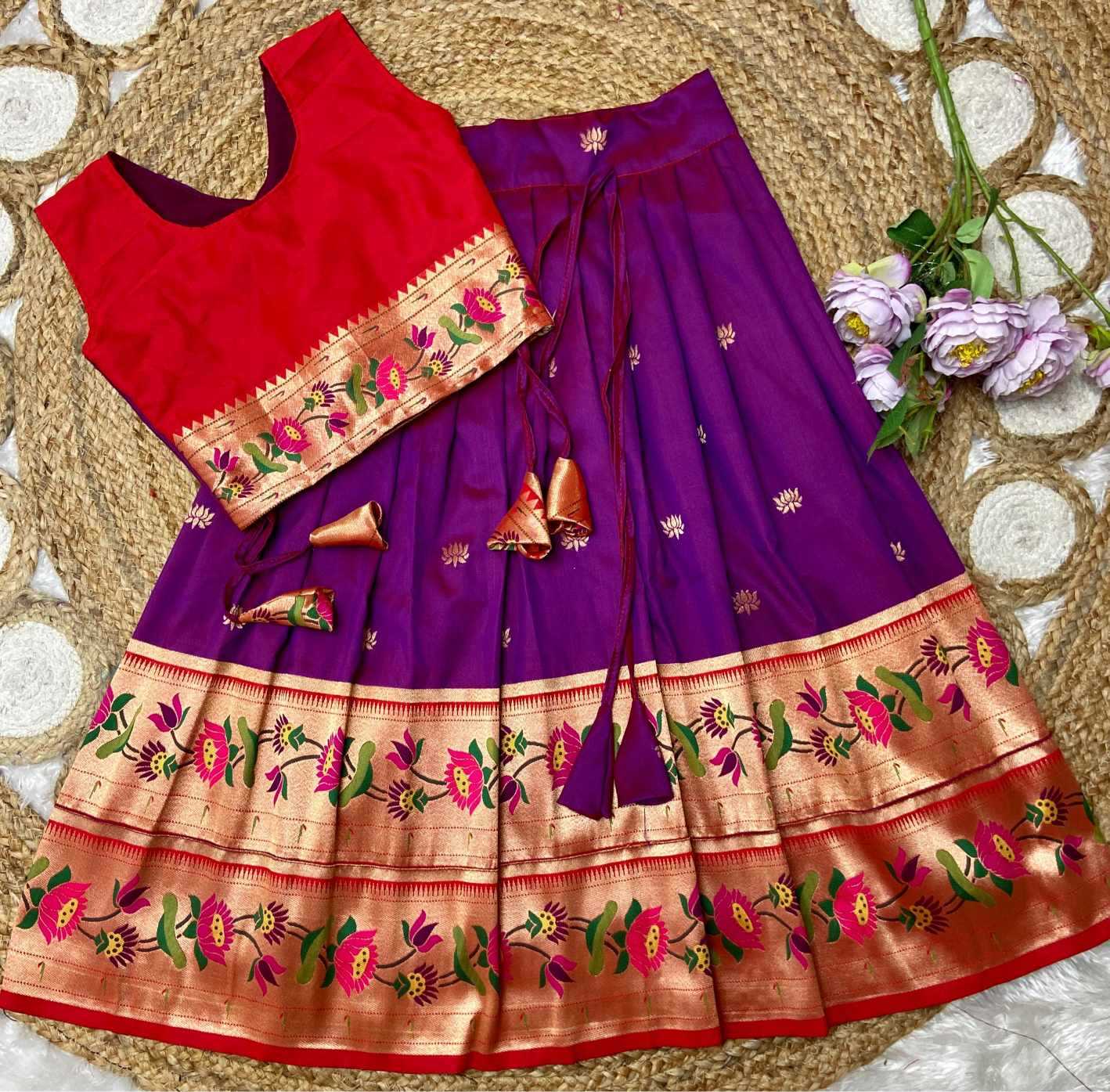 YNF Wholesale Paithani Silk Kids Designer Frock KESH685 LOTUS | Surat Manufacturer