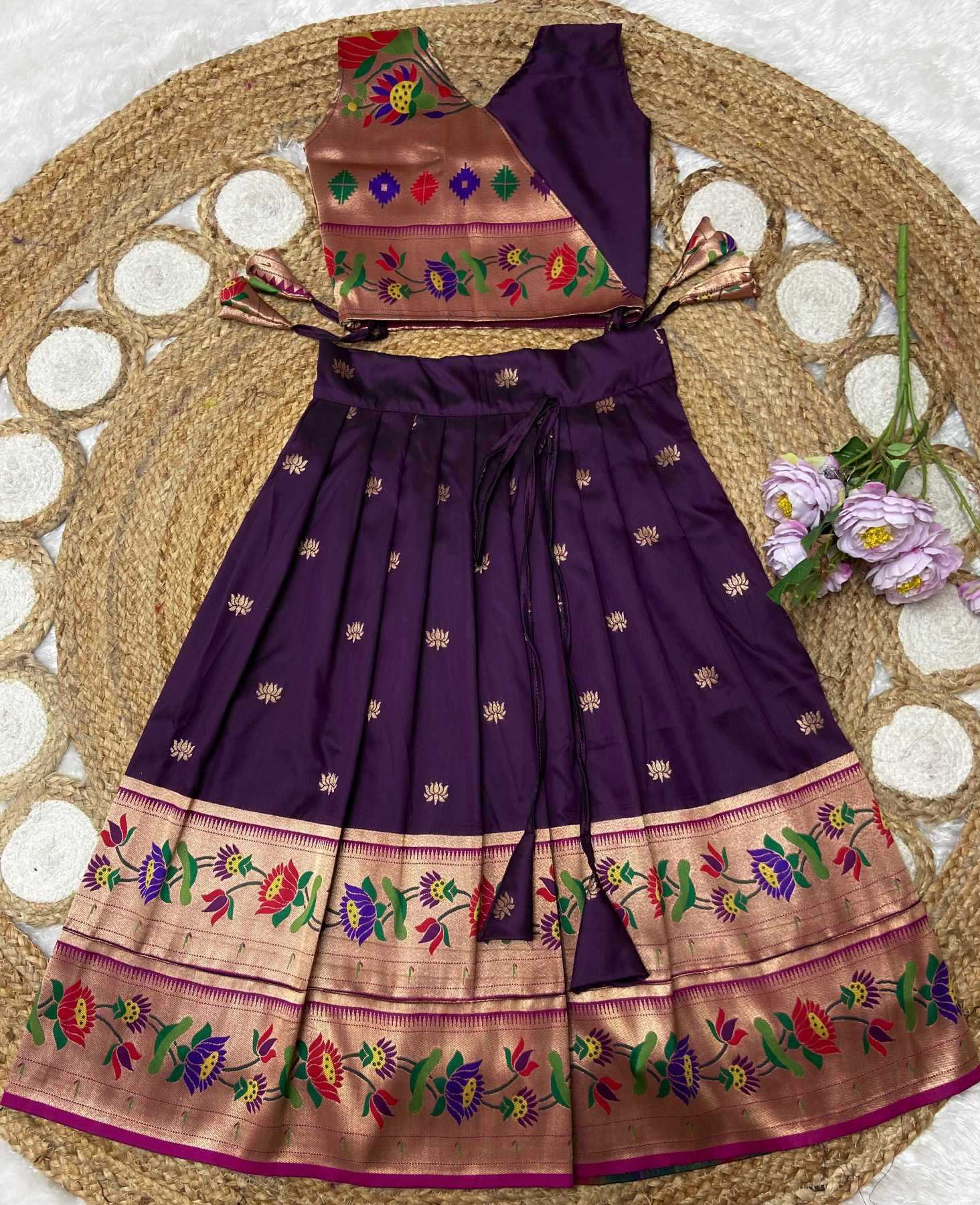 YNF Wholesale Paithani Silk Kids Designer Frock KESH685 LOTUS | Surat Manufacturer