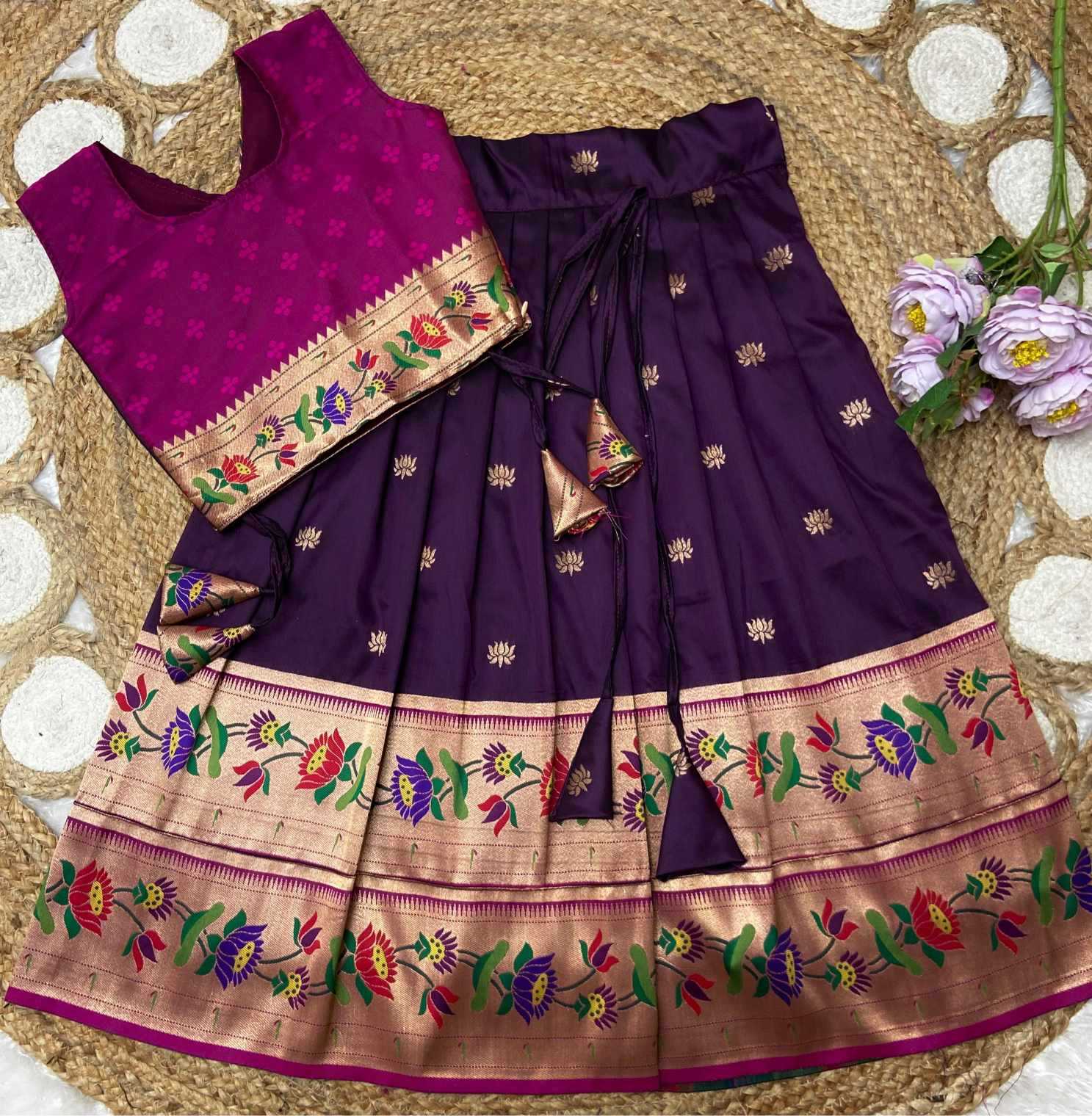 YNF Wholesale Paithani Silk Kids Designer Frock KESH685 LOTUS | Surat Manufacturer