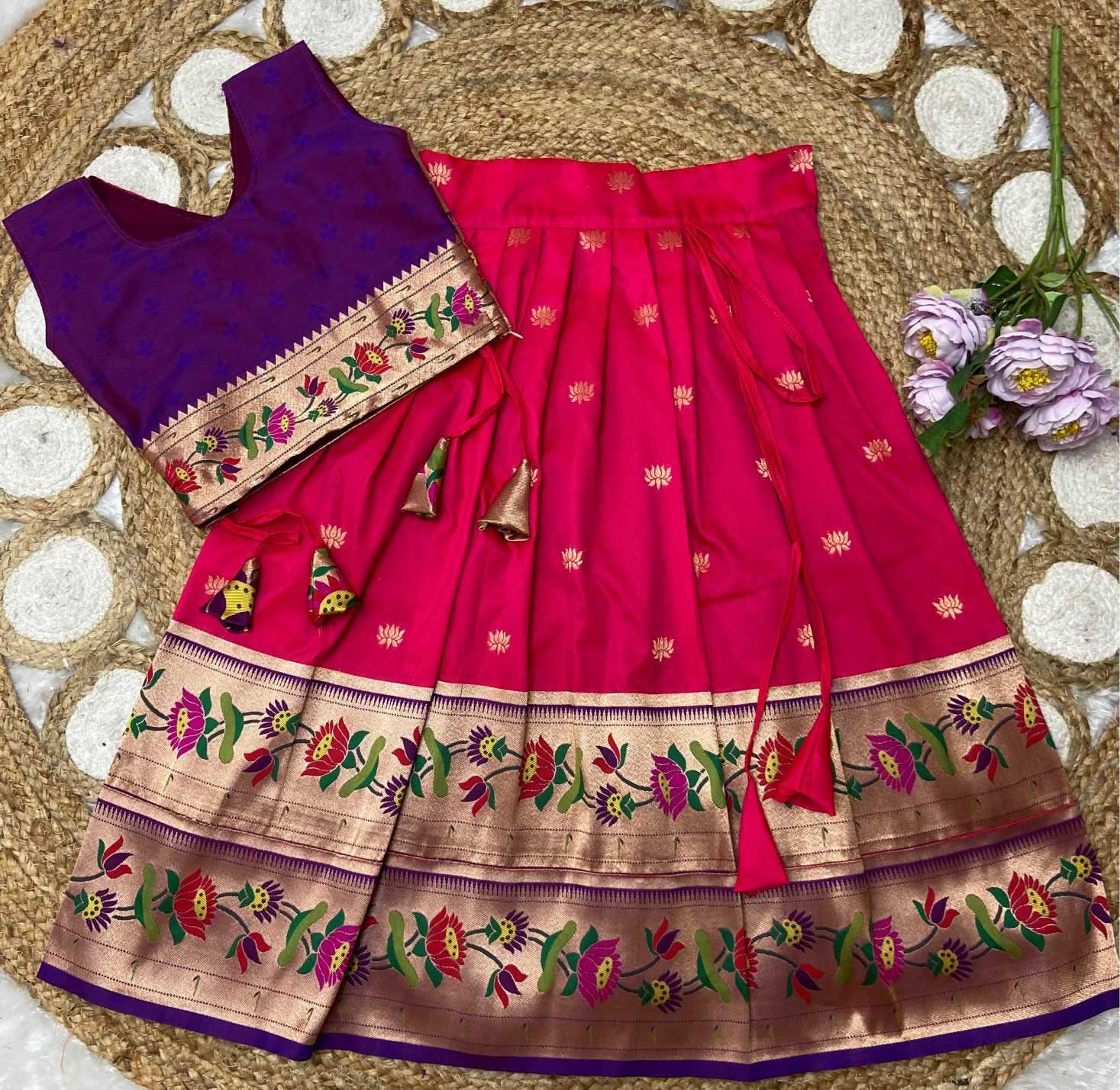 YNF Wholesale Paithani Silk Kids Designer Frock KESH685 LOTUS | Surat Manufacturer