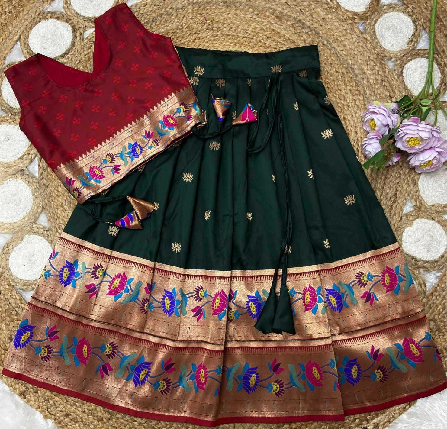 YNF Wholesale Paithani Silk Kids Designer Frock KESH685 LOTUS | Surat Manufacturer