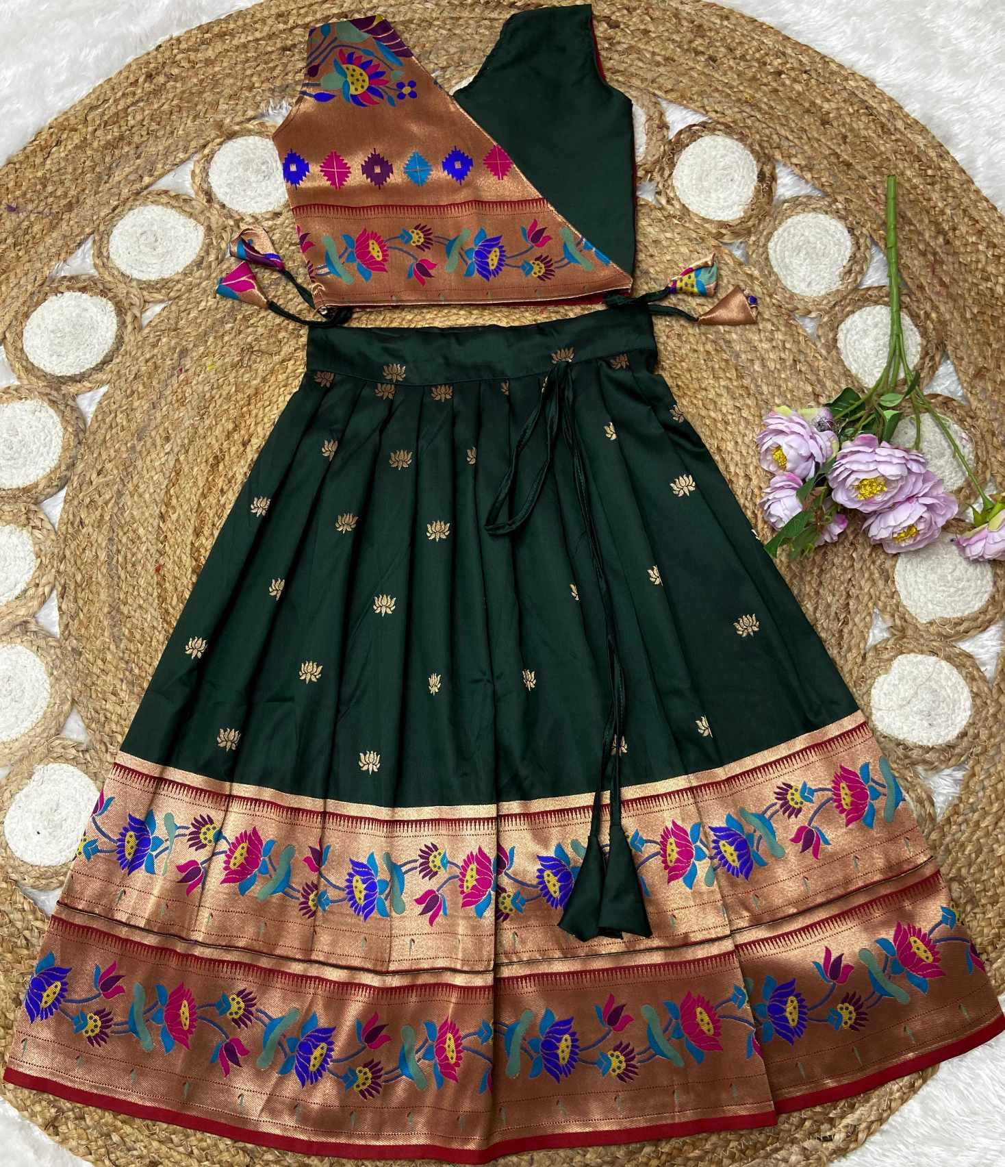 YNF Wholesale Paithani Silk Kids Designer Frock KESH685 LOTUS | Surat Manufacturer