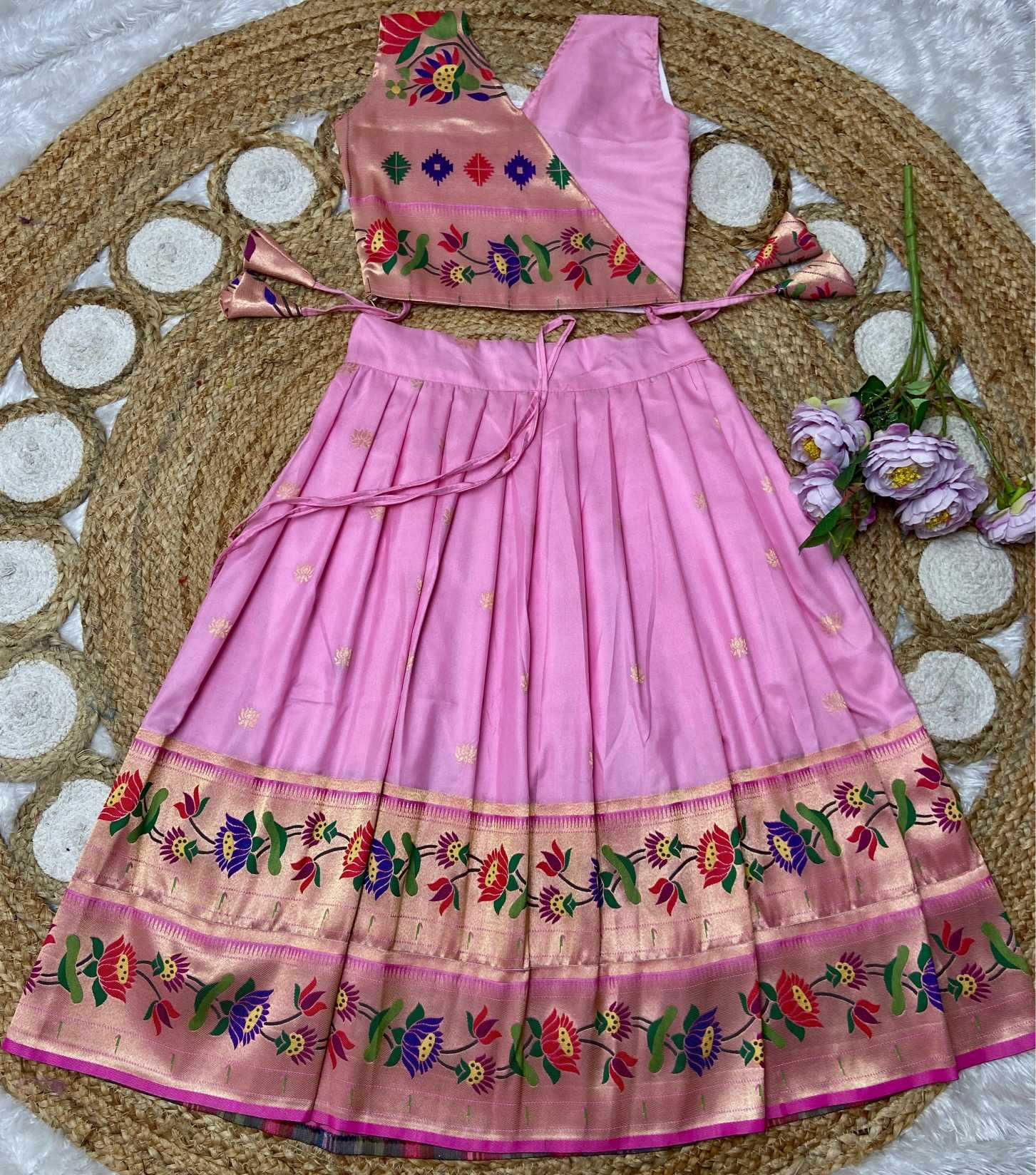 YNF Wholesale Paithani Silk Kids Designer Frock KESH685 LOTUS | Surat Manufacturer