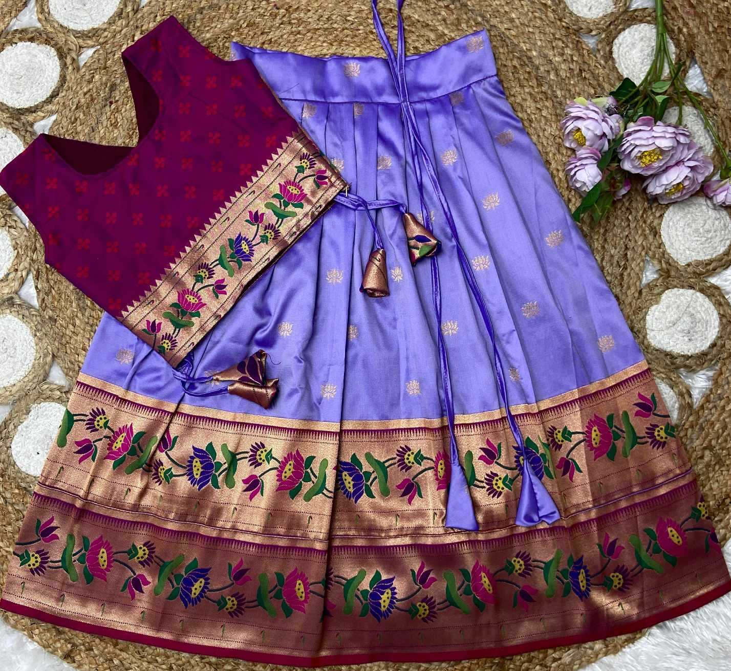 YNF Wholesale Paithani Silk Kids Designer Frock KESH685 LOTUS | Surat Manufacturer