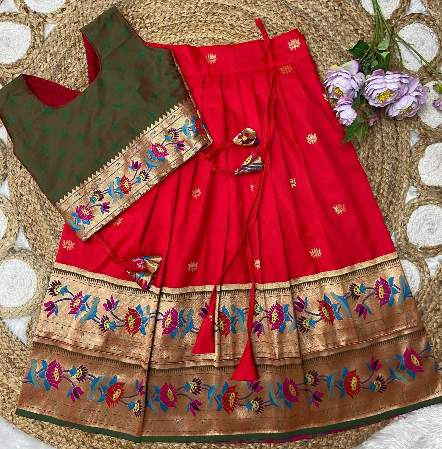 YNF Wholesale Paithani Silk Kids Designer Frock KESH685 LOTUS | Surat Manufacturer