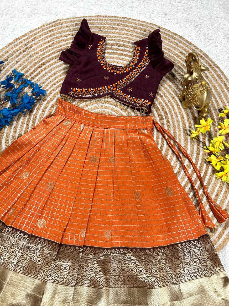 YNF Wholesale Pure Silk Kids Lehenga KESH505 pavadai | Surat Manufacturer