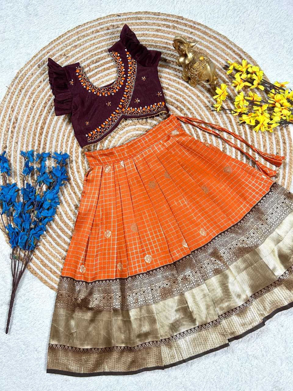 YNF Wholesale Pure Silk Kids Lehenga KESH505 pavadai | Surat Manufacturer
