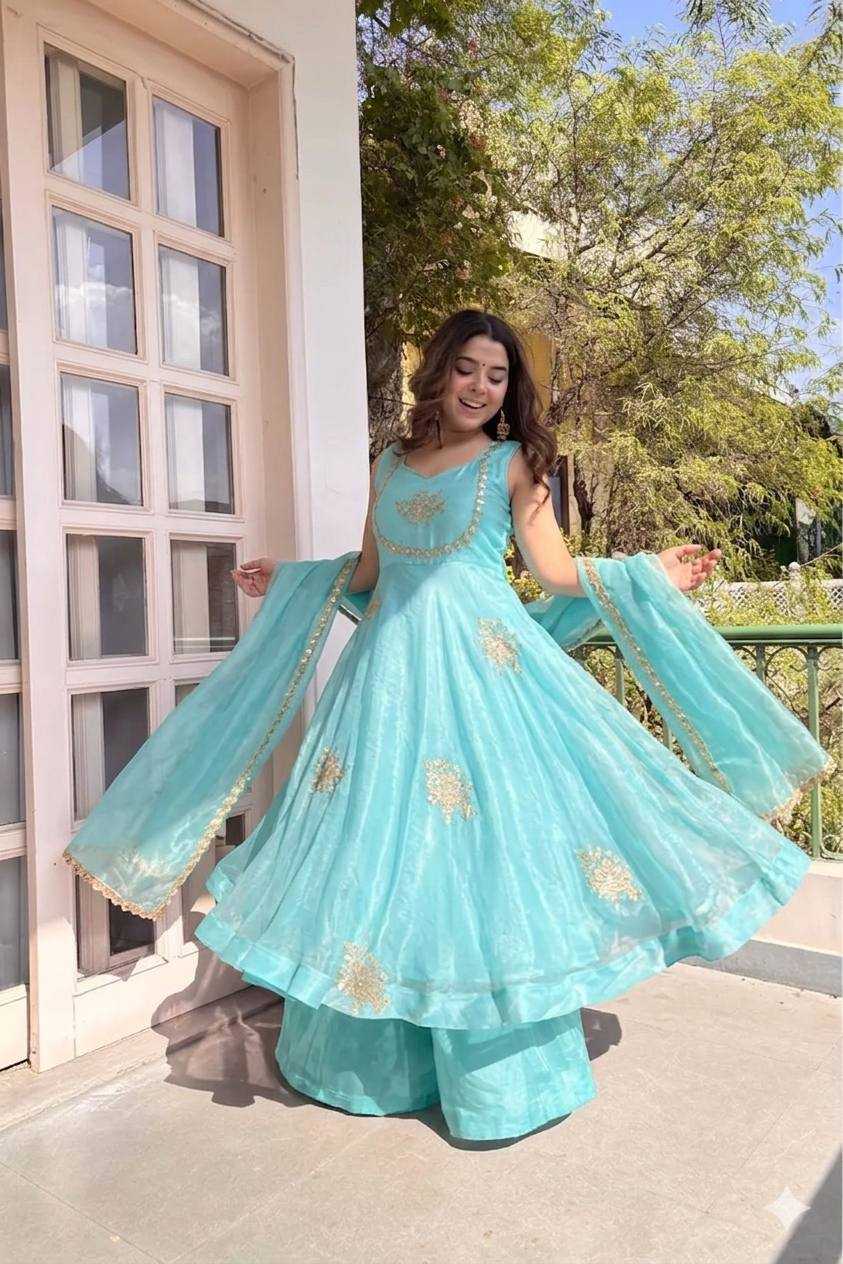 YNF Wholesale Satin Embroidery Gowns KESH513 584 | Surat Manufacturer