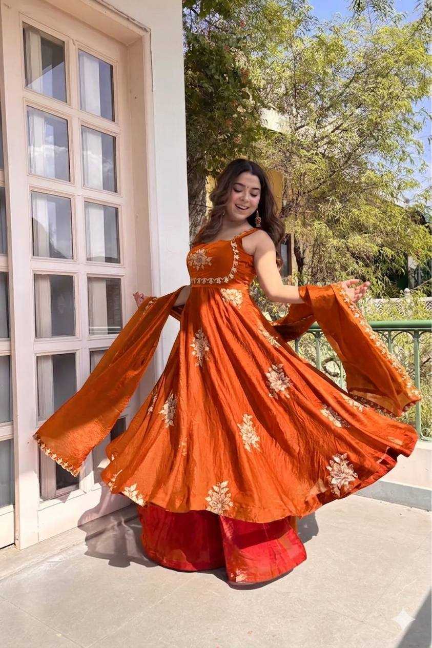 YNF Wholesale Satin Embroidery Gowns KESH513 584 | Surat Manufacturer