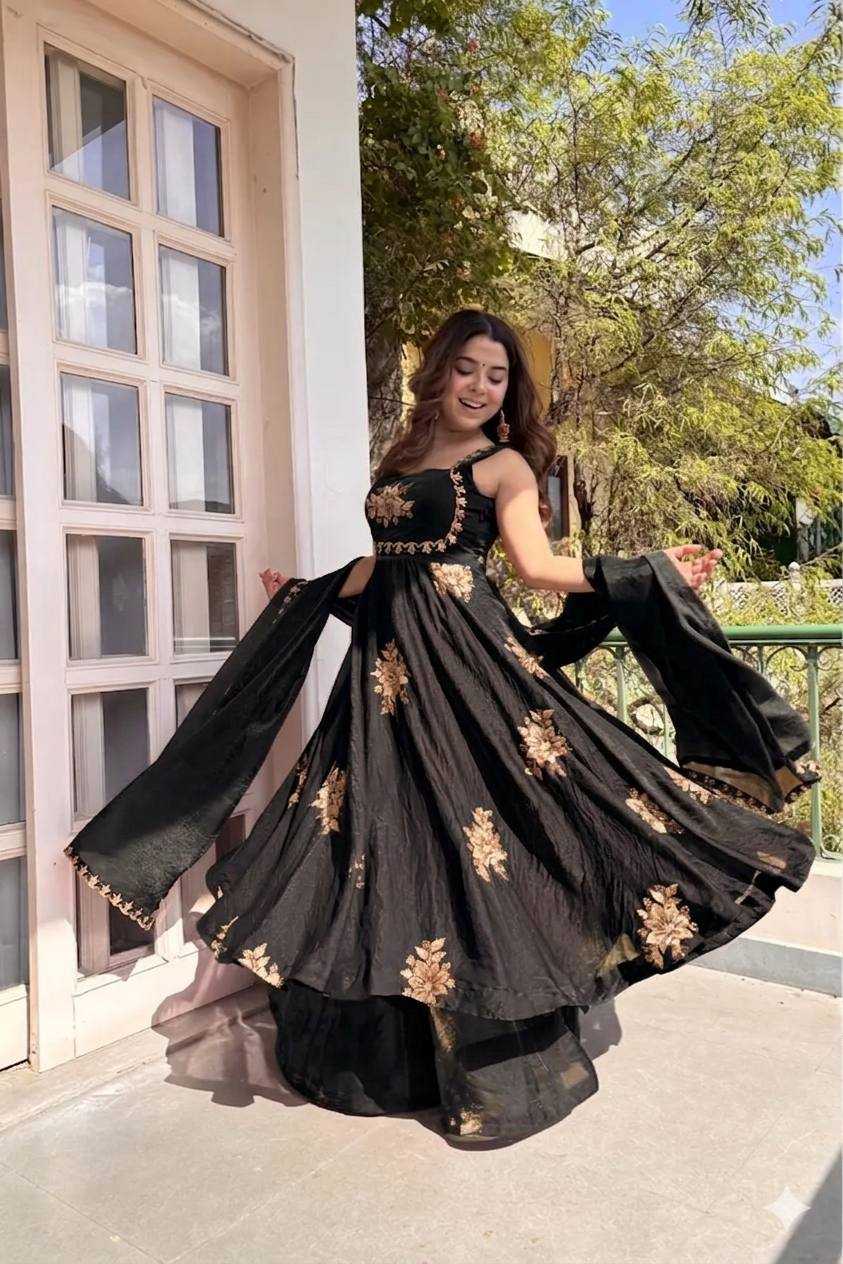 YNF Wholesale Satin Embroidery Gowns KESH513 584 | Surat Manufacturer