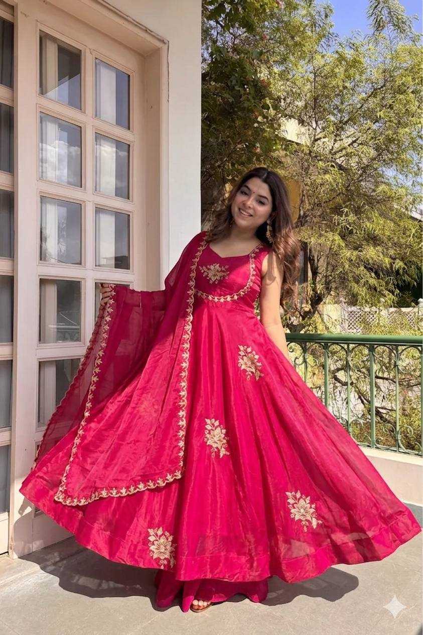 YNF Wholesale Satin Embroidery Gowns KESH513 584 | Surat Manufacturer