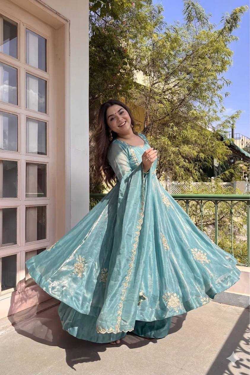 YNF Wholesale Satin Embroidery Gowns KESH513 584 | Surat Manufacturer