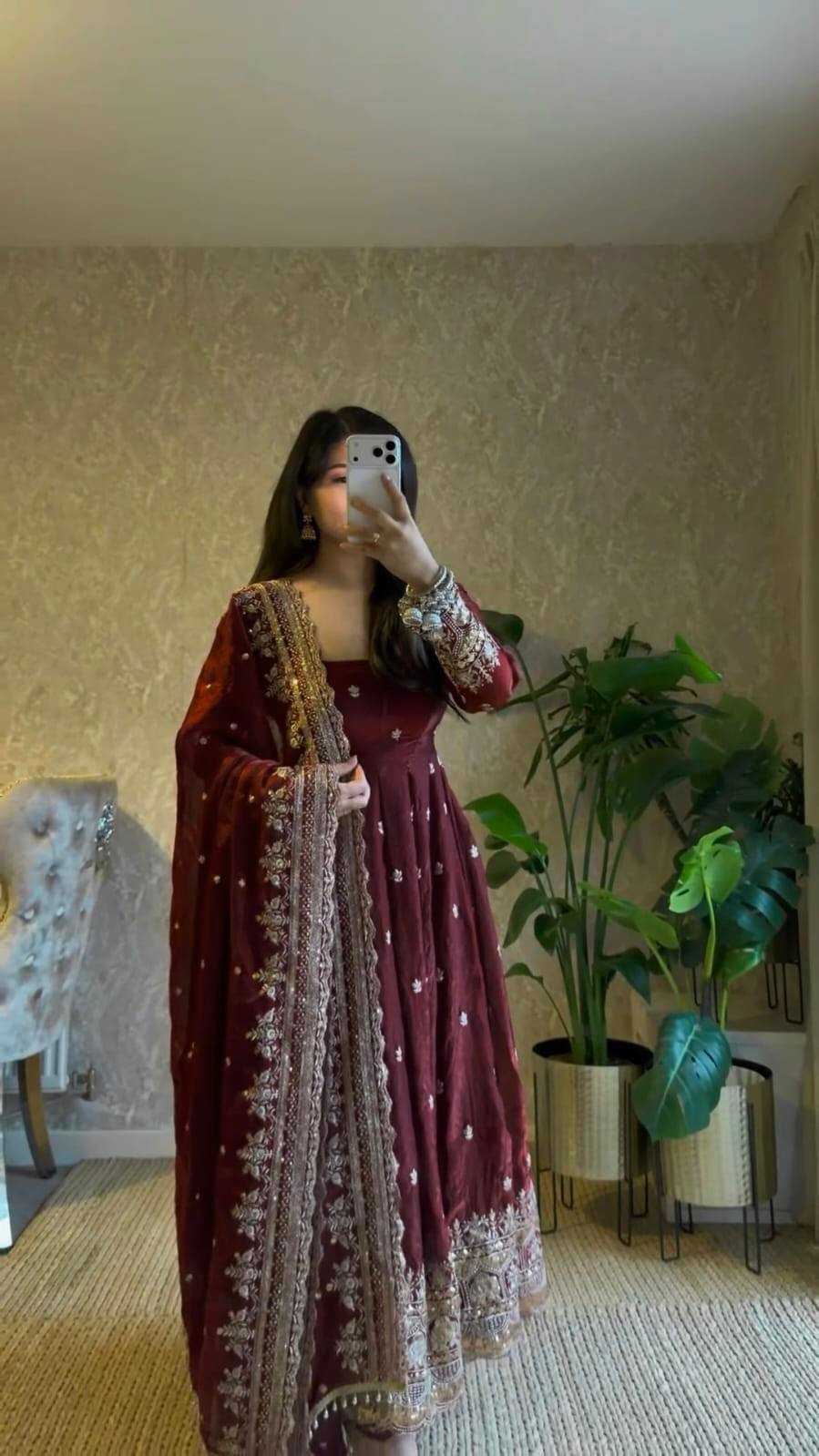 YNF Wholesale Satin Silk Embroidery Gowns KESH159 639 | Surat Manufacturer