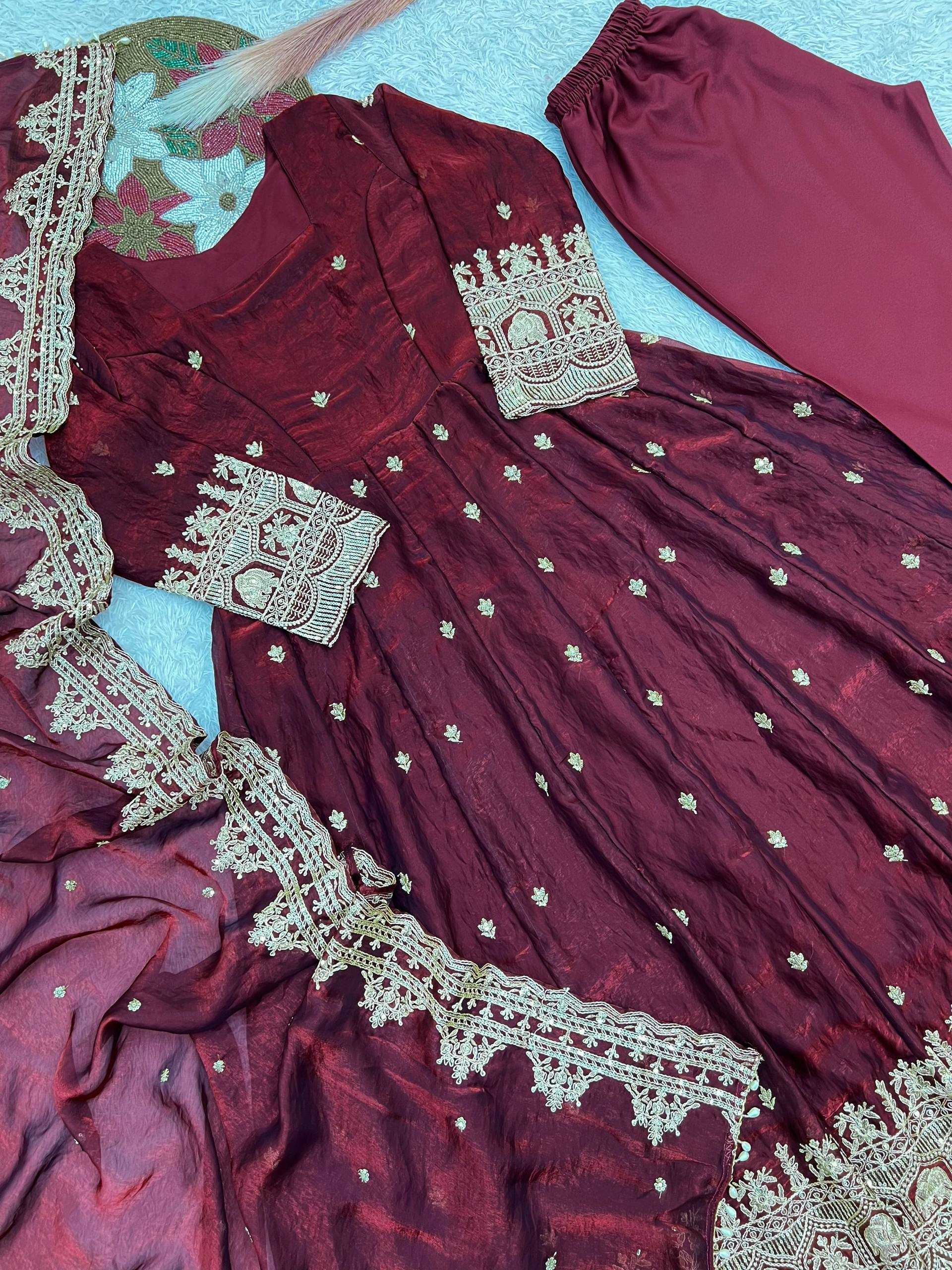 YNF Wholesale Satin Silk Embroidery Gowns KESH159 639 | Surat Manufacturer