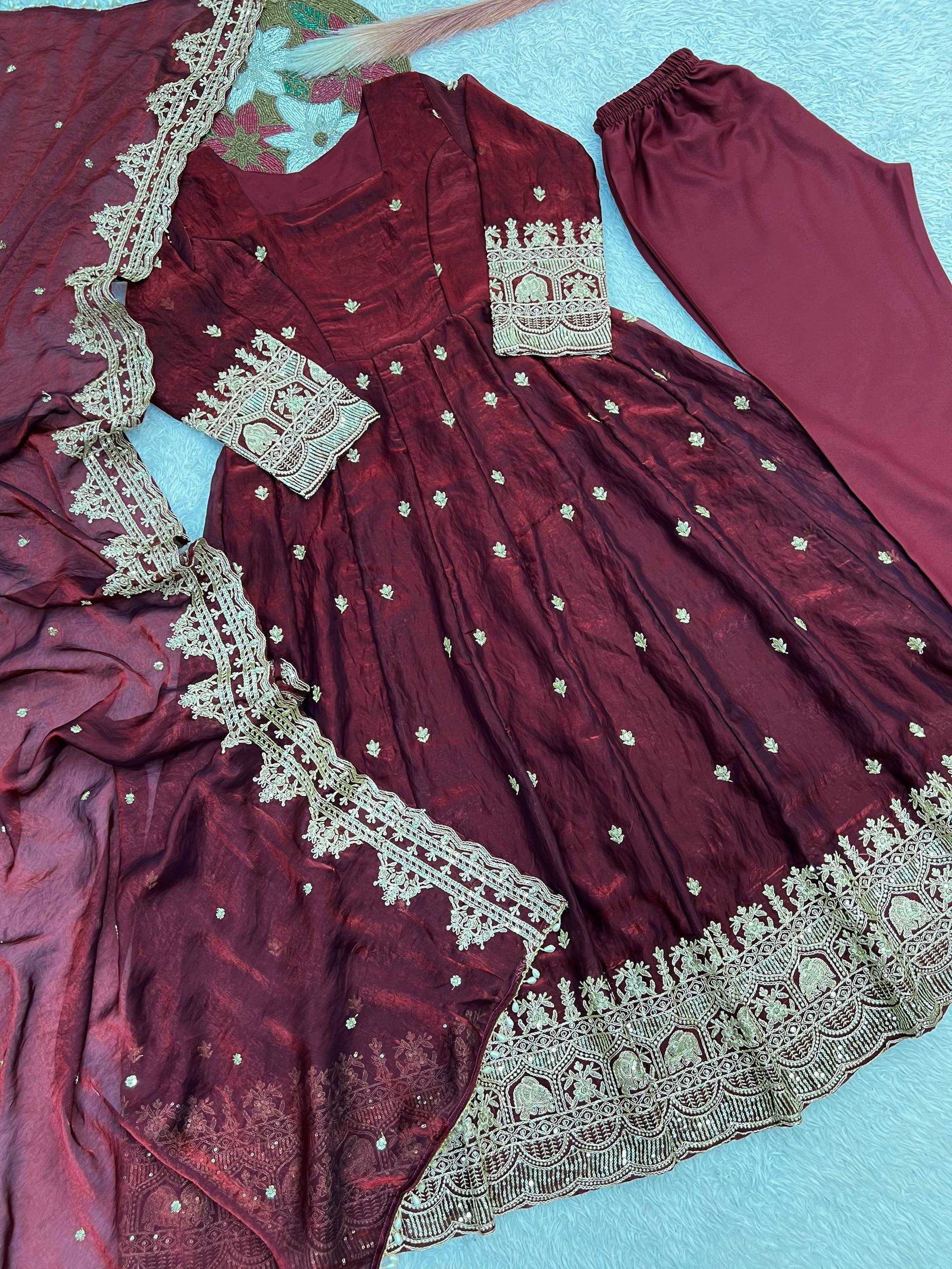YNF Wholesale Satin Silk Embroidery Gowns KESH159 639 | Surat Manufacturer