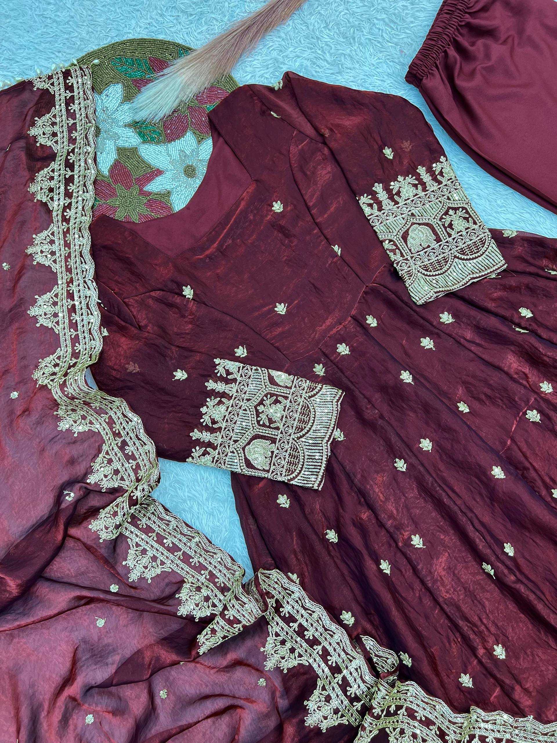 YNF Wholesale Satin Silk Embroidery Gowns KESH159 639 | Surat Manufacturer