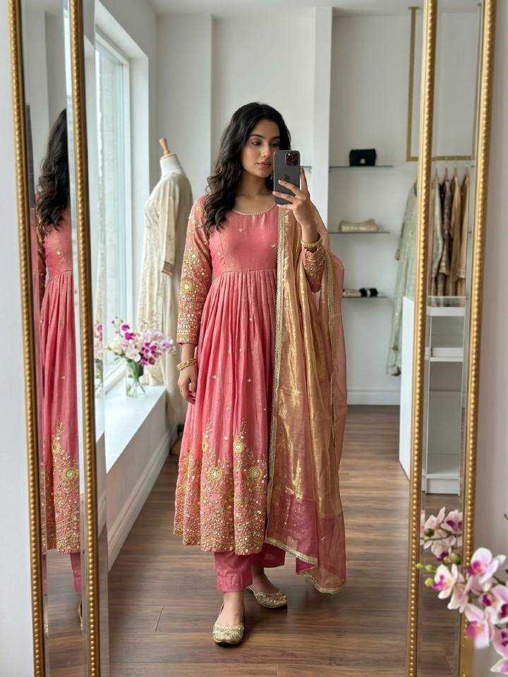YNF Wholesale Satin Silk Embroidery Gowns KESH506 8066 | Surat Manufacturer