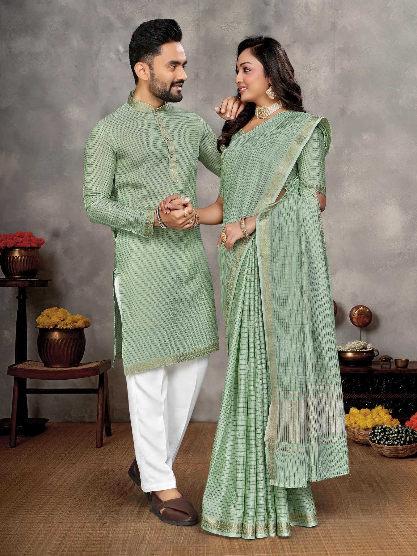 YNF Wholesale Silk Couple Matching Ethnic Outfits KESH620 Man~Mohini-2 | Surat Manufacturer