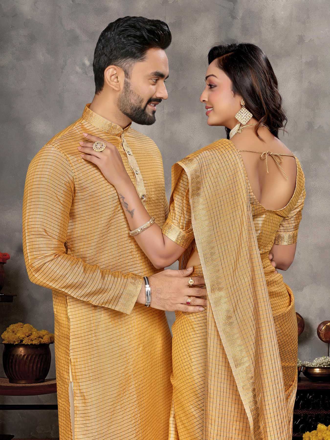 YNF Wholesale Silk Couple Matching Ethnic Outfits KESH620 Man~Mohini-2 | Surat Manufacturer