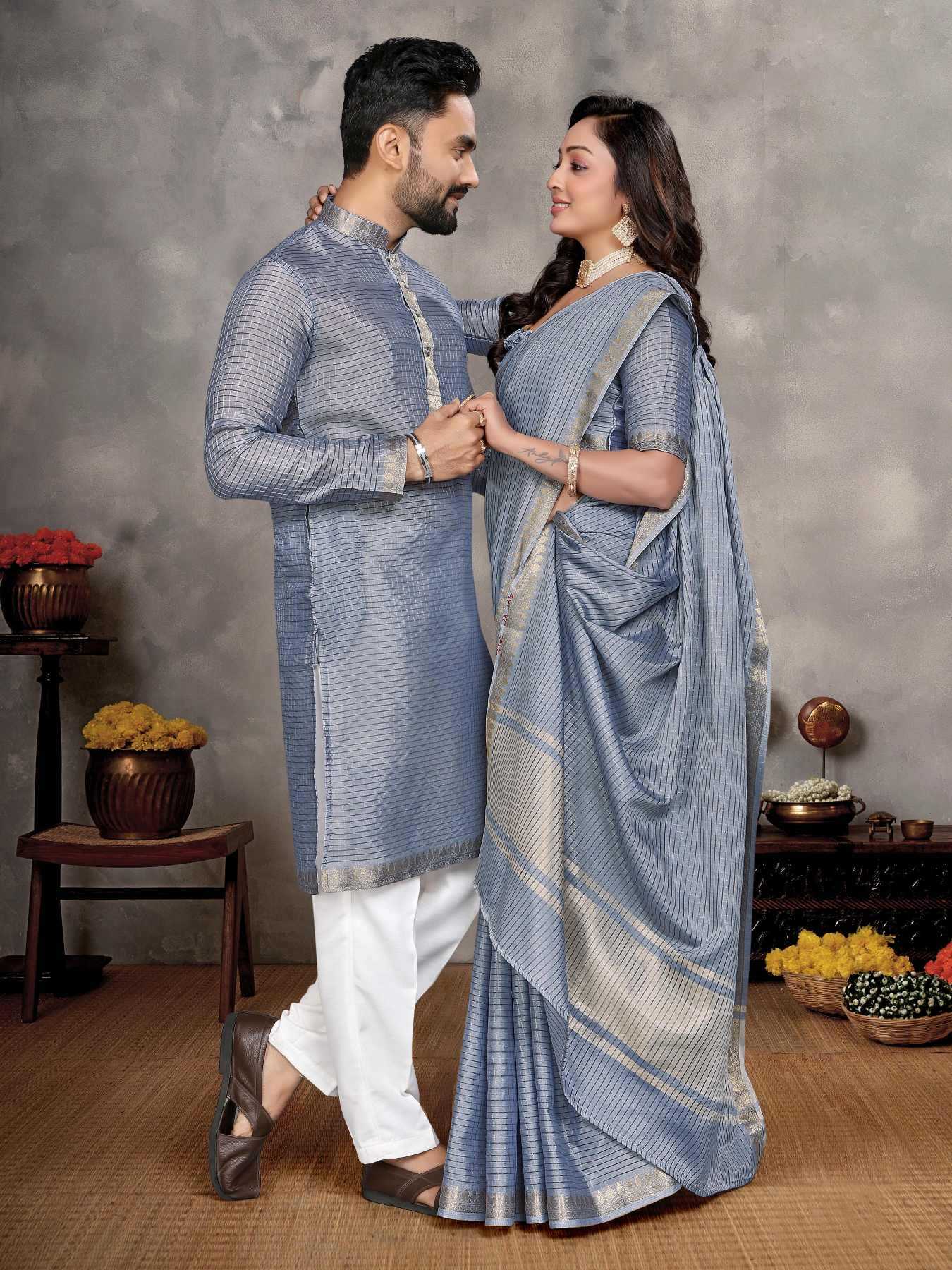 YNF Wholesale Silk Couple Matching Ethnic Outfits KESH620 Man~Mohini-2 | Surat Manufacturer