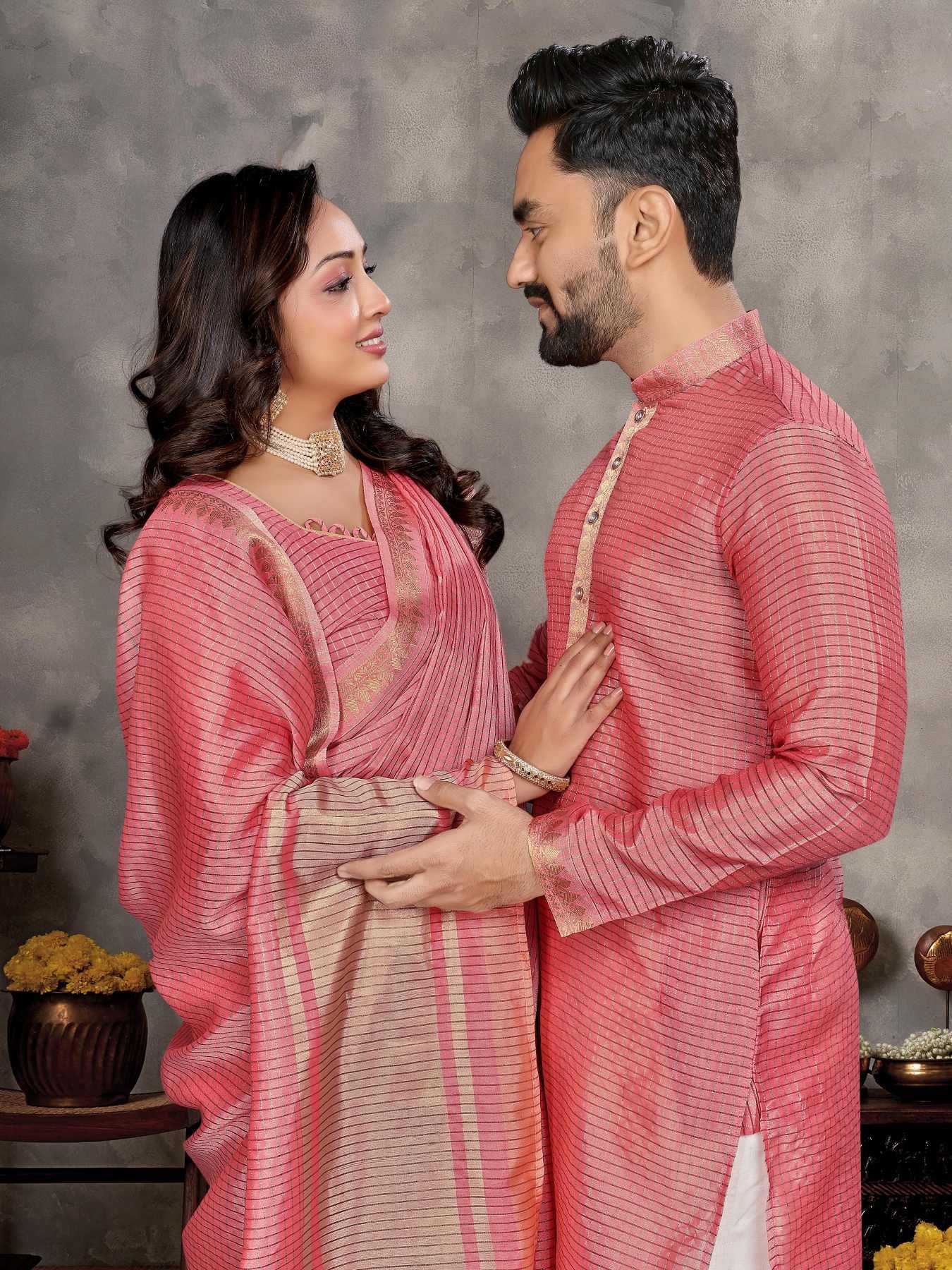 YNF Wholesale Silk Couple Matching Ethnic Outfits KESH620 Man~Mohini-2 | Surat Manufacturer
