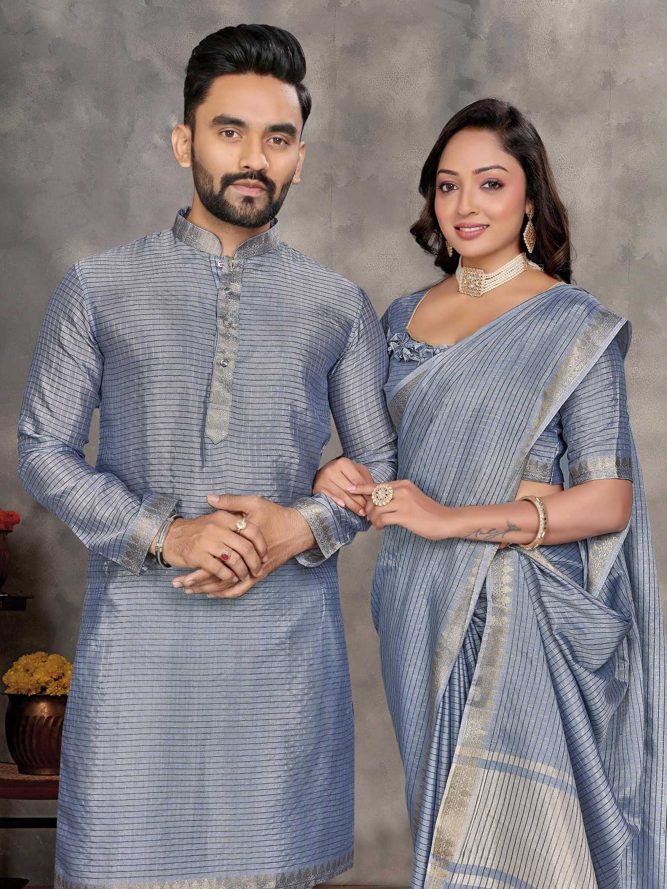 YNF Wholesale Silk Couple Matching Ethnic Outfits KESH620 Man~Mohini-2 | Surat Manufacturer