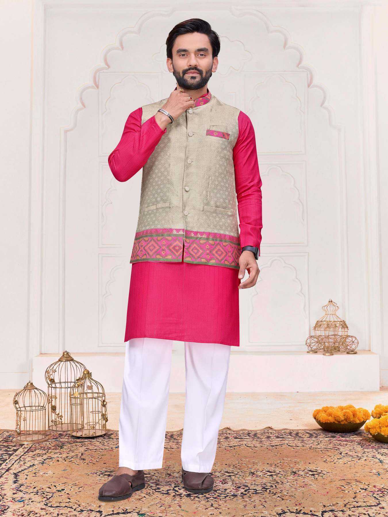 YNF Wholesale Silk Couple Matching Ethnic Outfits KESH620 SHRIVALLI-2 | Surat Manufacturer