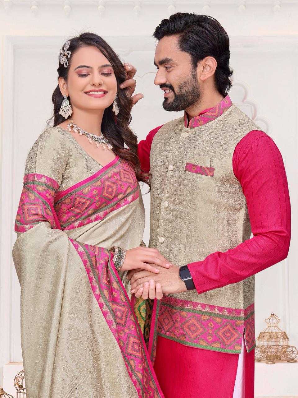 YNF Wholesale Silk Couple Matching Ethnic Outfits KESH620 SHRIVALLI-2 | Surat Manufacturer
