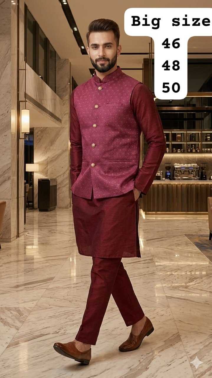 YNF Wholesale Silk Mens Kurta Pyjama KESH650 Koti | Surat Manufacturer