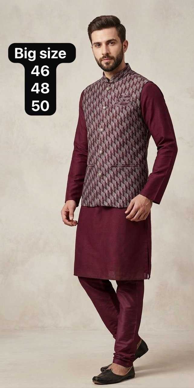 YNF Wholesale Silk Mens Kurta Pyjama KESH650 Koti | Surat Manufacturer