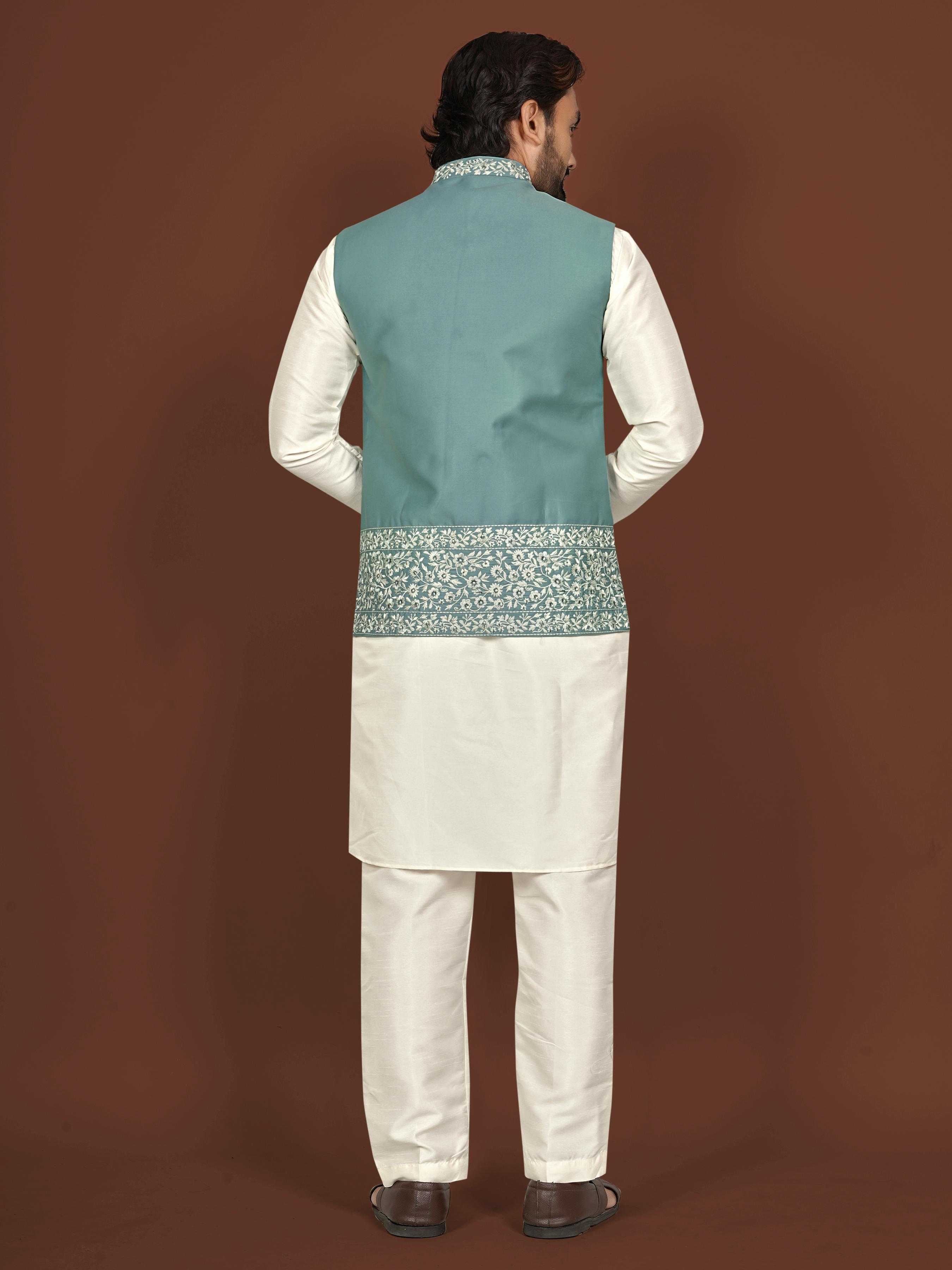 YNF Wholesale Silk Mens Kurta Pyjama KESH747 AAGAMAN | Surat Manufacturer