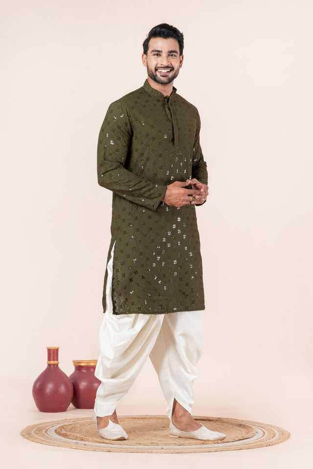 YNF Wholesale Soft Cotton Silk Bengali Dhoti Kurta Pyjama KESH170 ZK-11-DT-01 | Surat Manufacturer