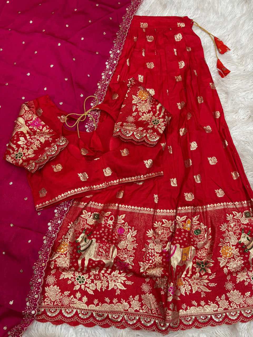 YNF Wholesale Soft Dola Lehenga Sarees KESH713 Cow Half saree | Surat Manufacturer