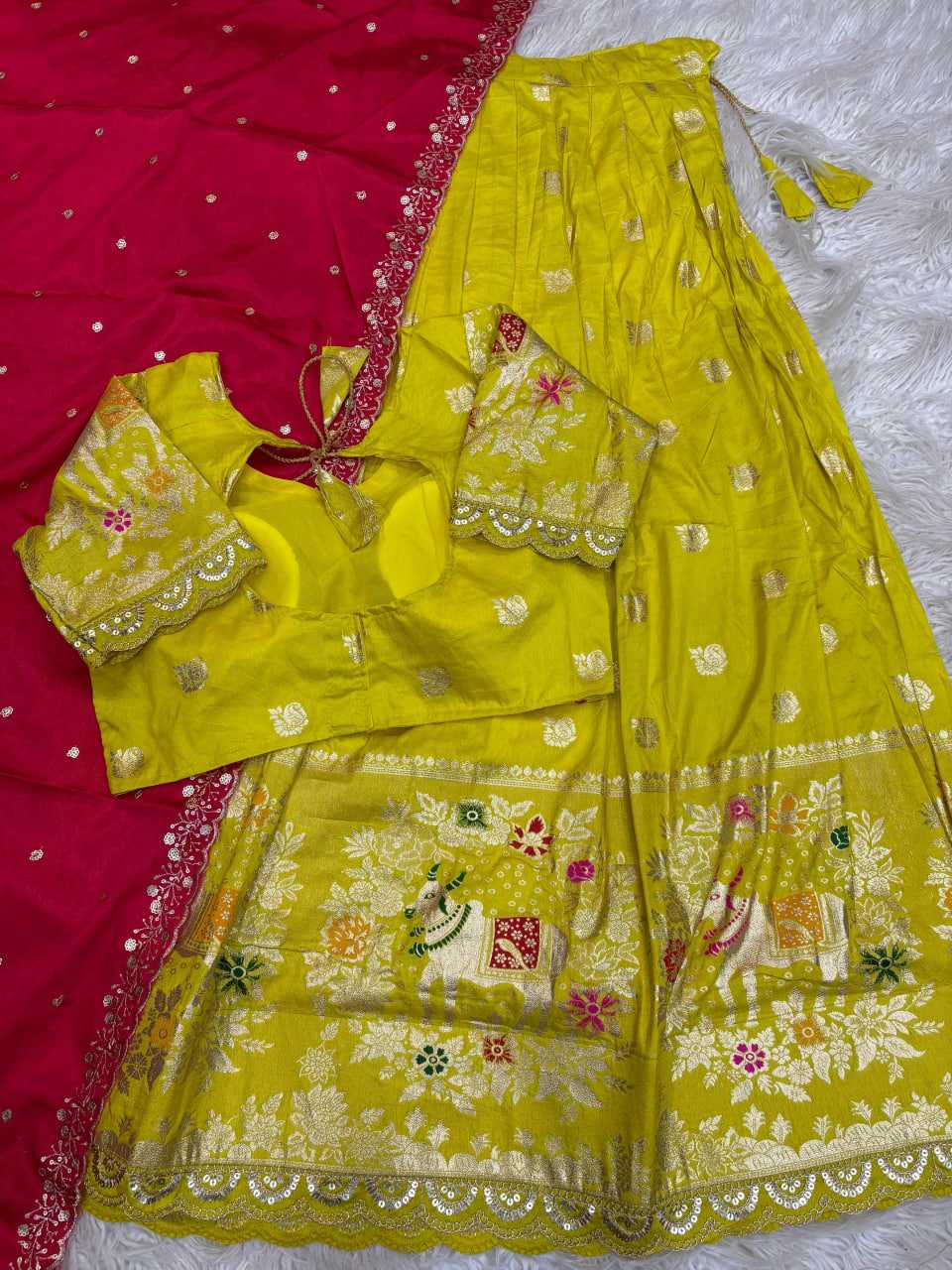 YNF Wholesale Soft Dola Lehenga Sarees KESH713 Cow Half saree | Surat Manufacturer