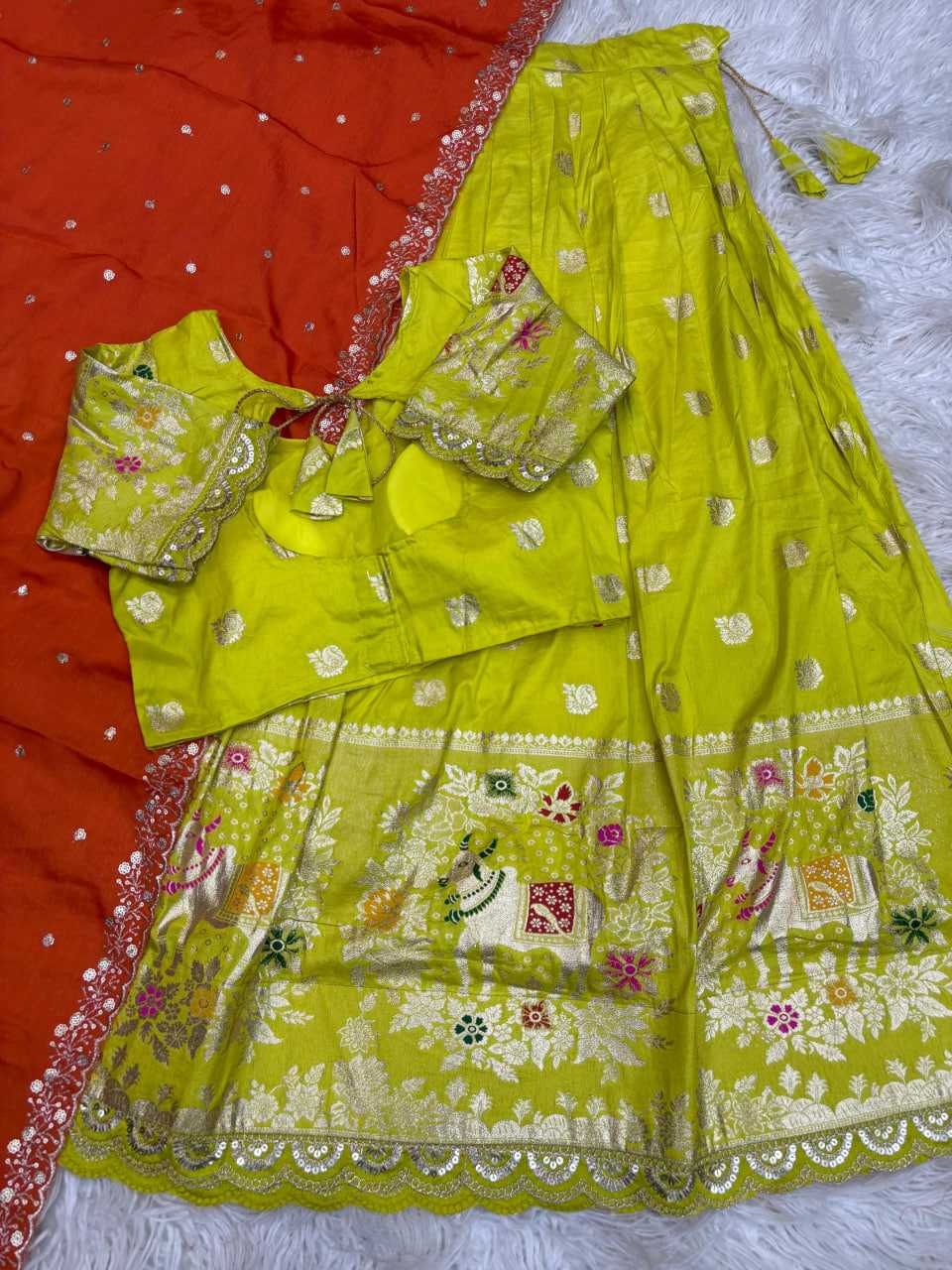 YNF Wholesale Soft Dola Lehenga Sarees KESH713 Cow Half saree | Surat Manufacturer