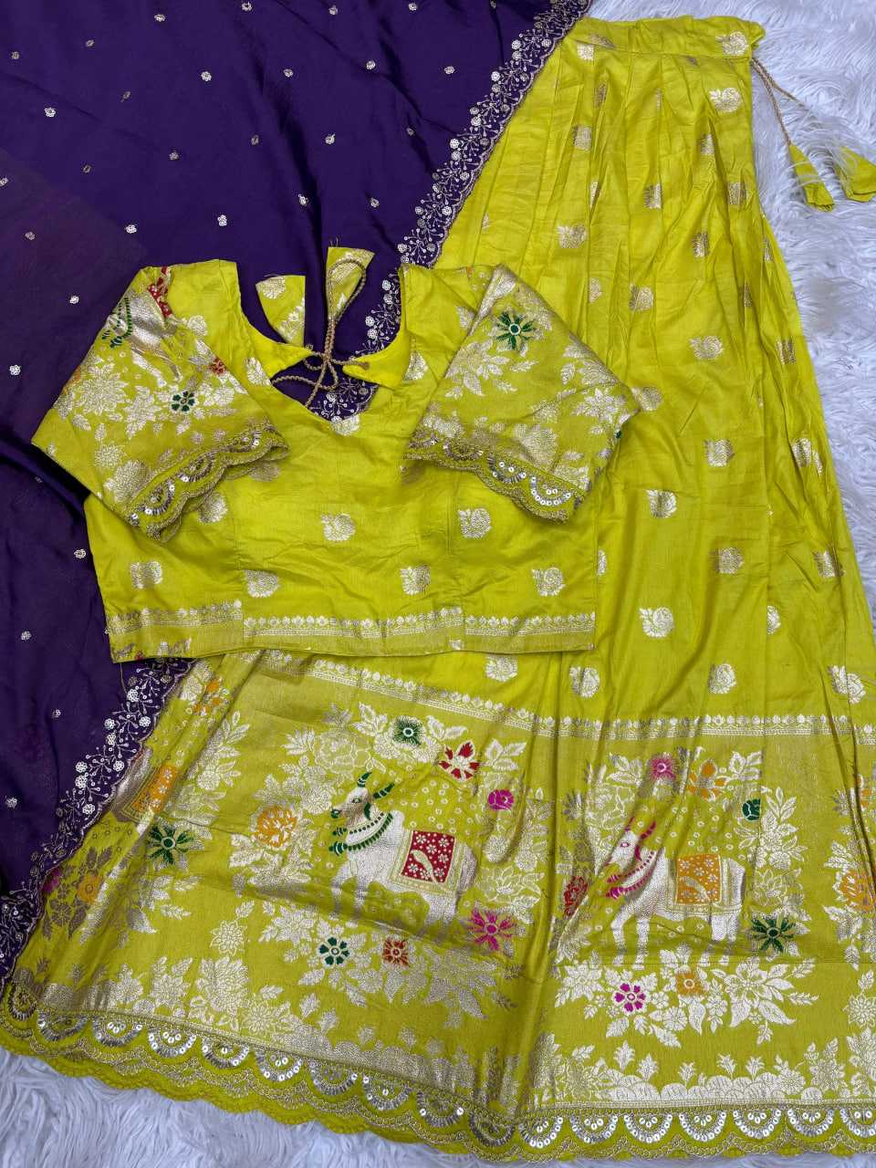 YNF Wholesale Soft Dola Lehenga Sarees KESH713 Cow Half saree | Surat Manufacturer