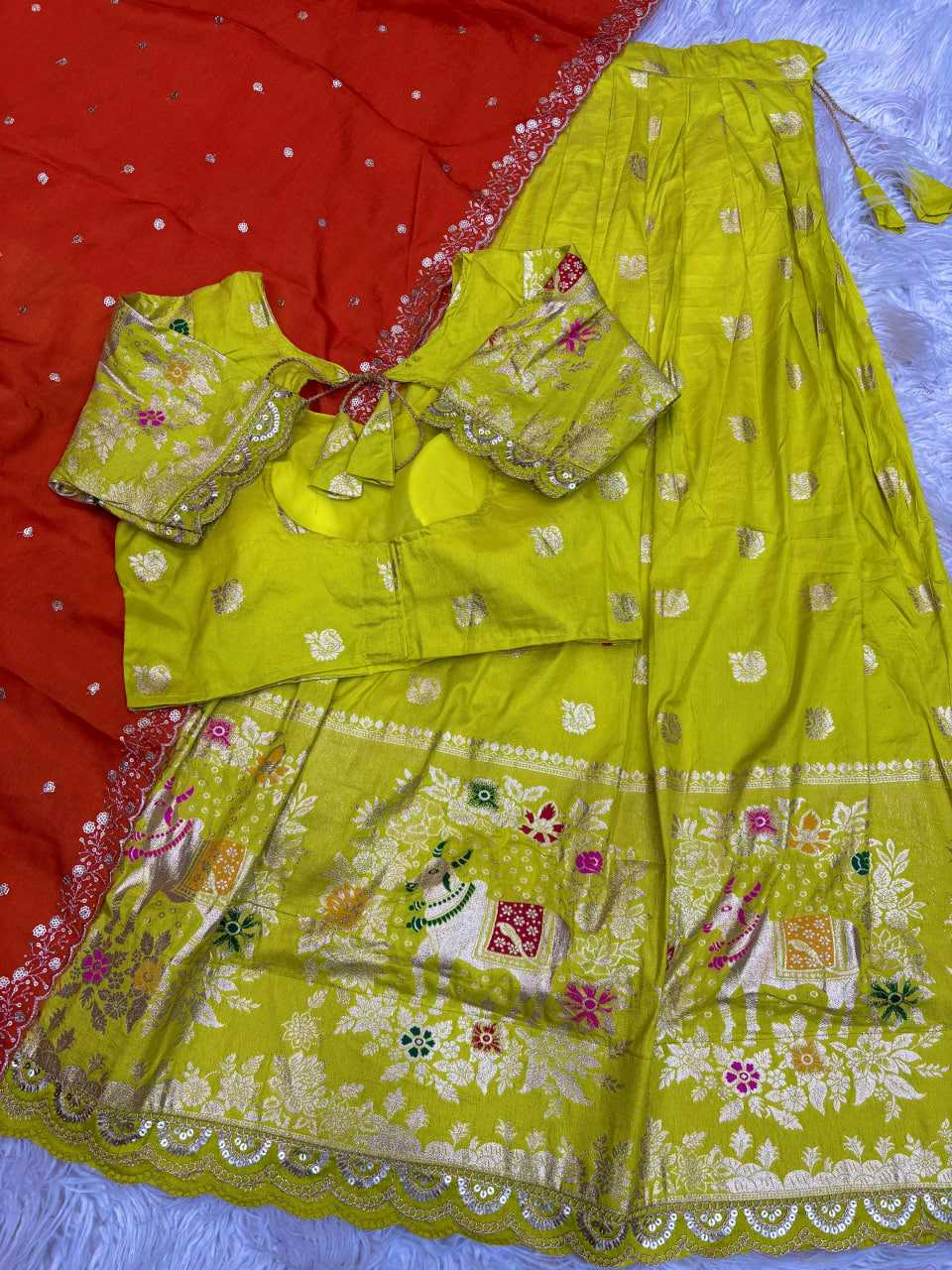 YNF Wholesale Soft Dola Lehenga Sarees KESH713 Cow Half saree | Surat Manufacturer