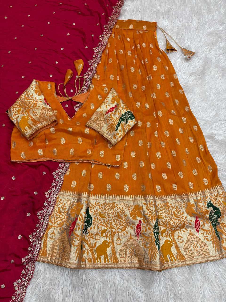 YNF Wholesale Soft Dola Lehenga Sarees KESH713 Cow Half saree | Surat Manufacturer