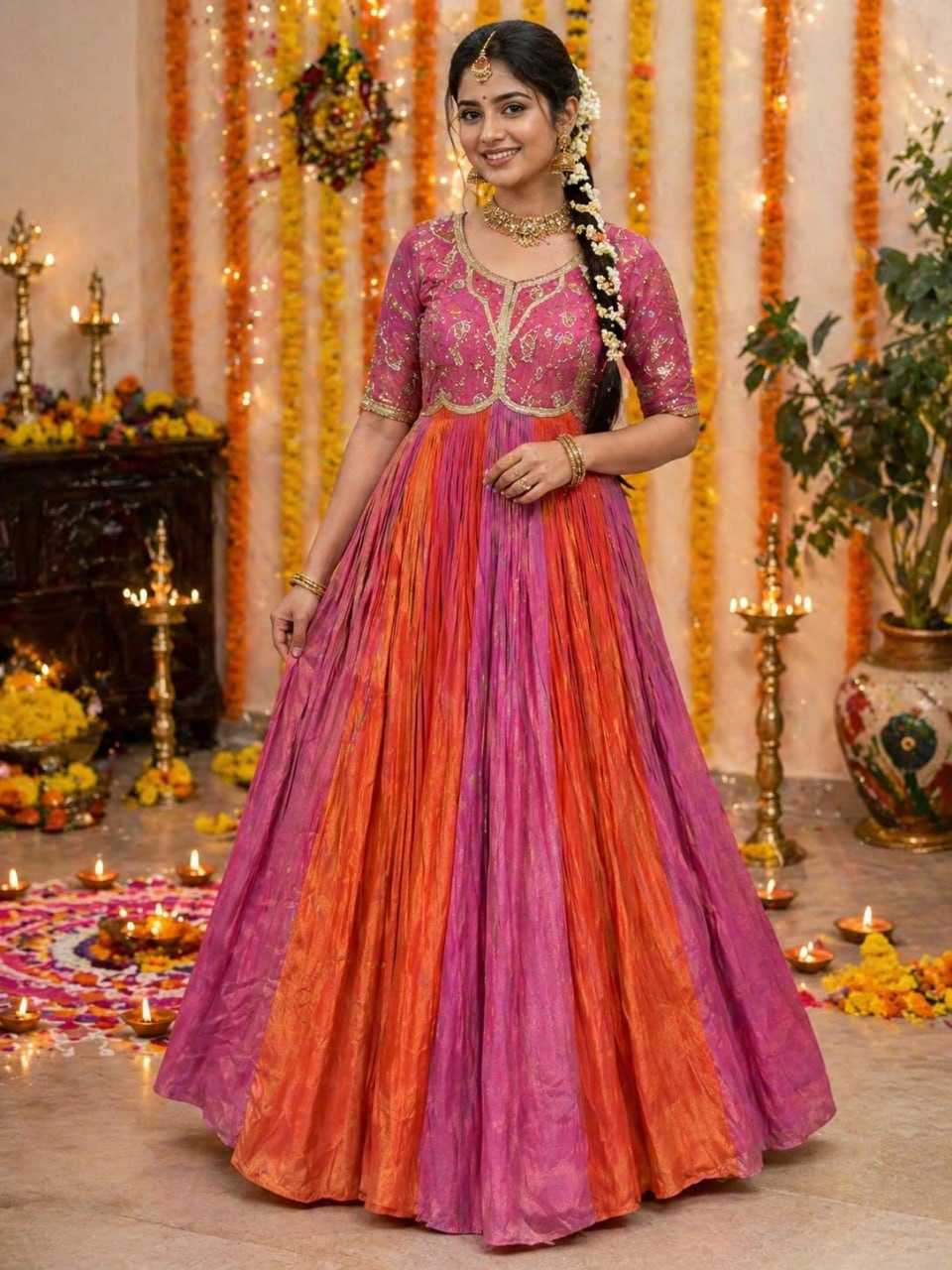 YNF Wholesale Tissue Silk Fancy Gowns KESH505 Mrunal | Surat Manufacturer