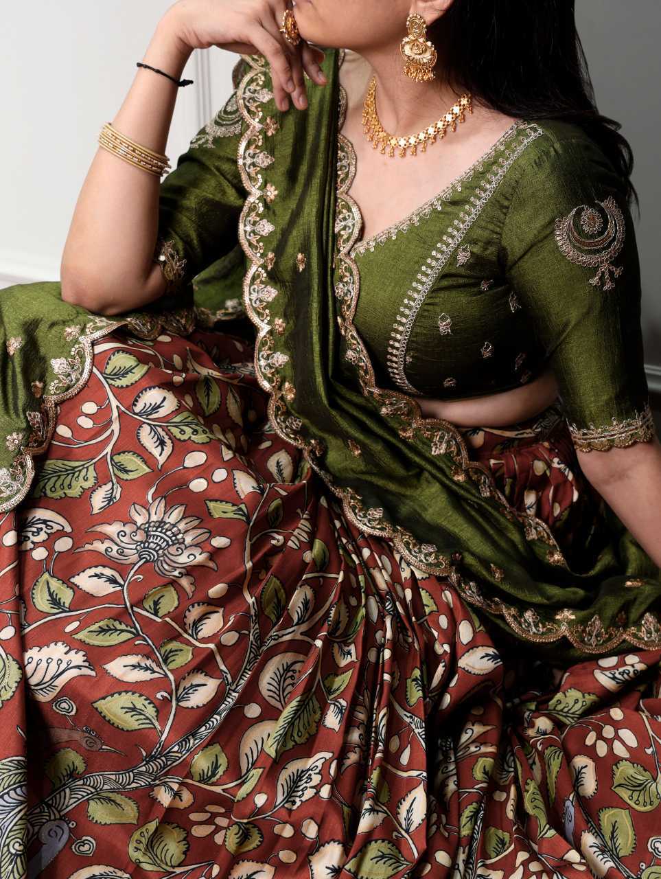 YNF Wholesale Tussar Silk Kalamkari Lehenga KESH134 1207 | Surat Manufacturer