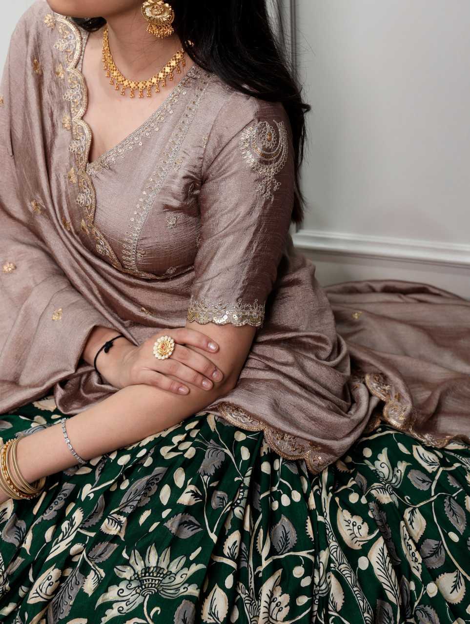 YNF Wholesale Tussar Silk Kalamkari Lehenga KESH134 1207 | Surat Manufacturer