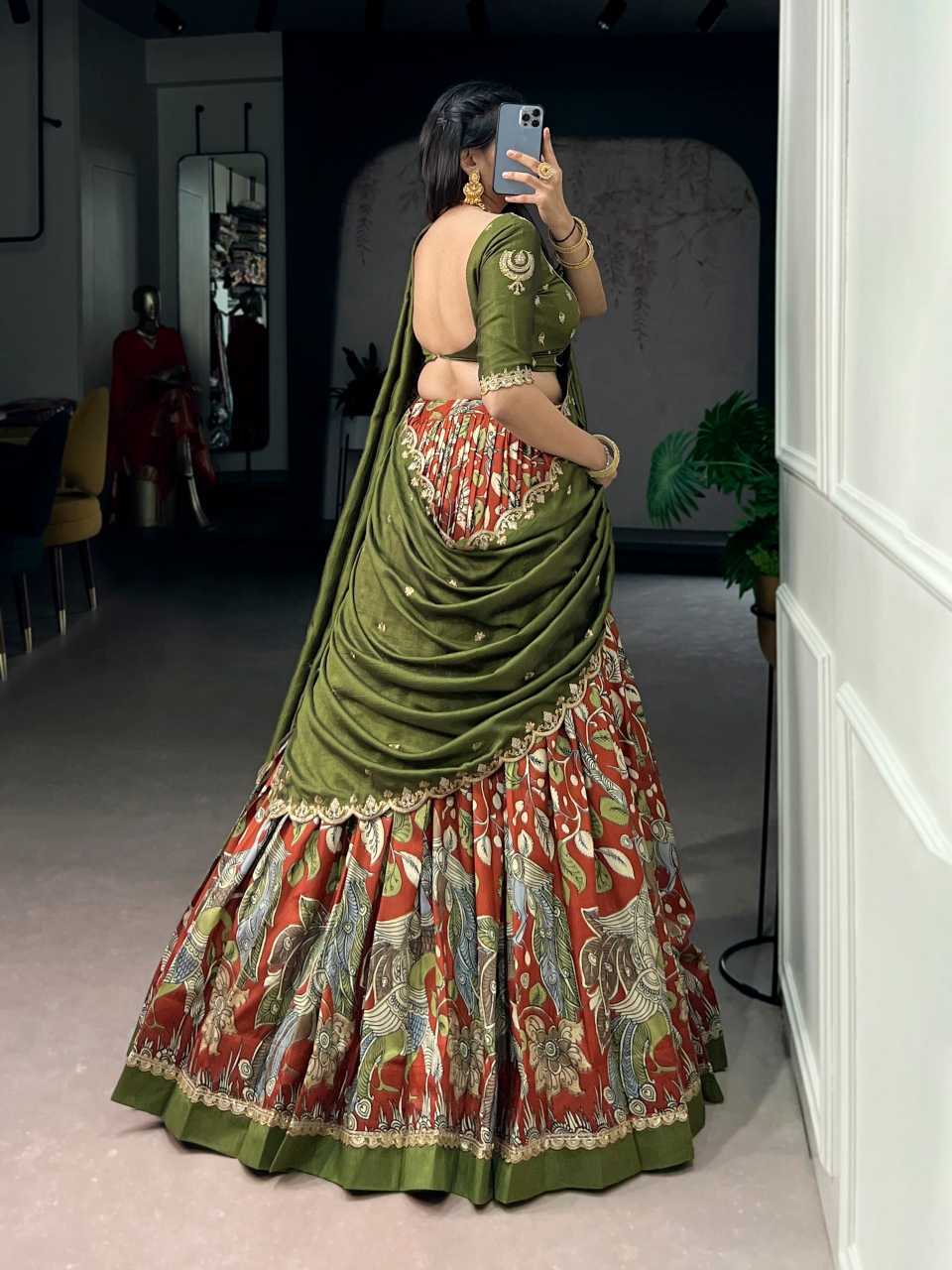 YNF Wholesale Tussar Silk Kalamkari Lehenga KESH134 1207 | Surat Manufacturer