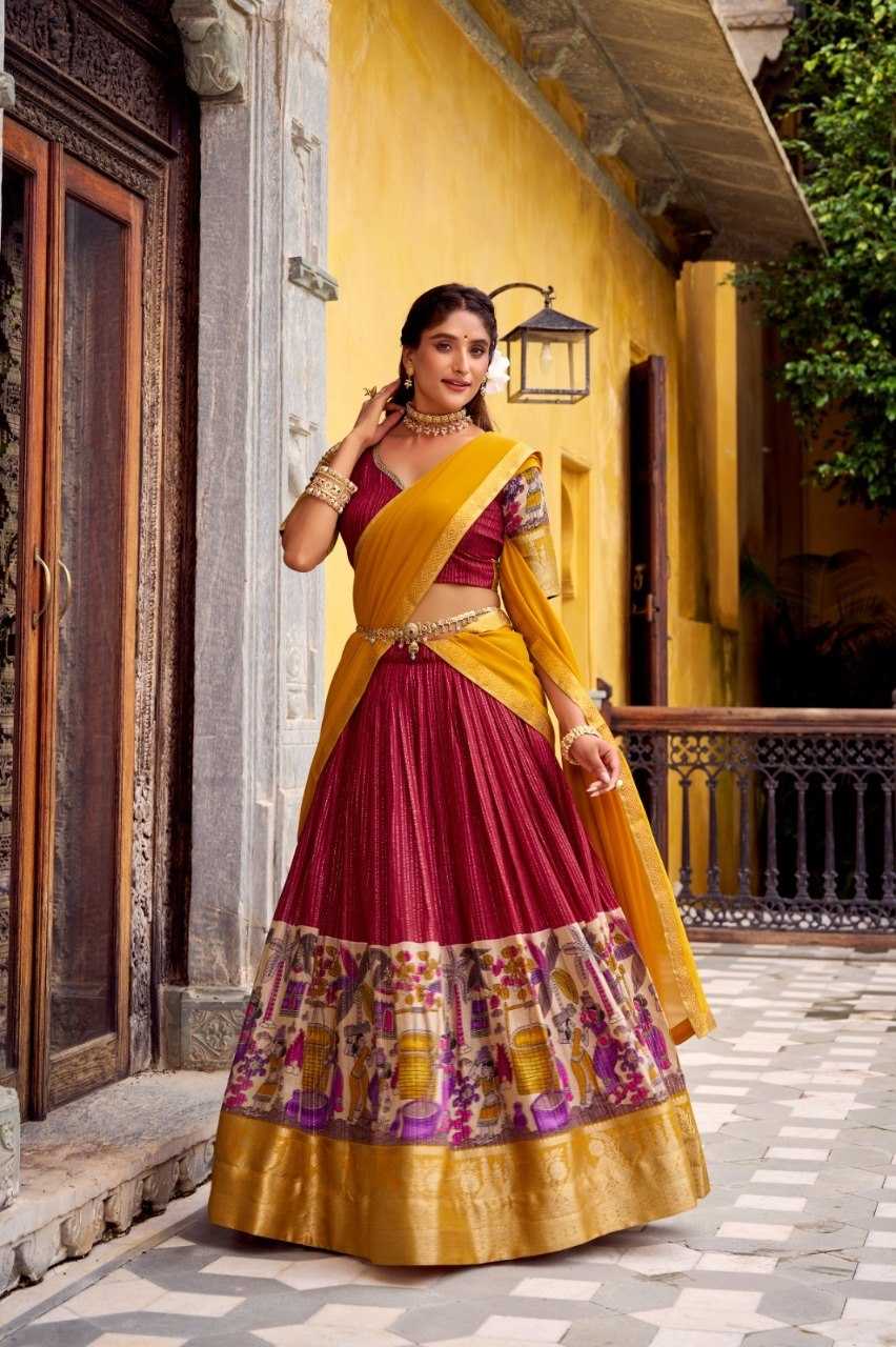 YNF Wholesale Tussar Silk Printed Lehenga KESH173 PANIHARI | Surat Manufacturer