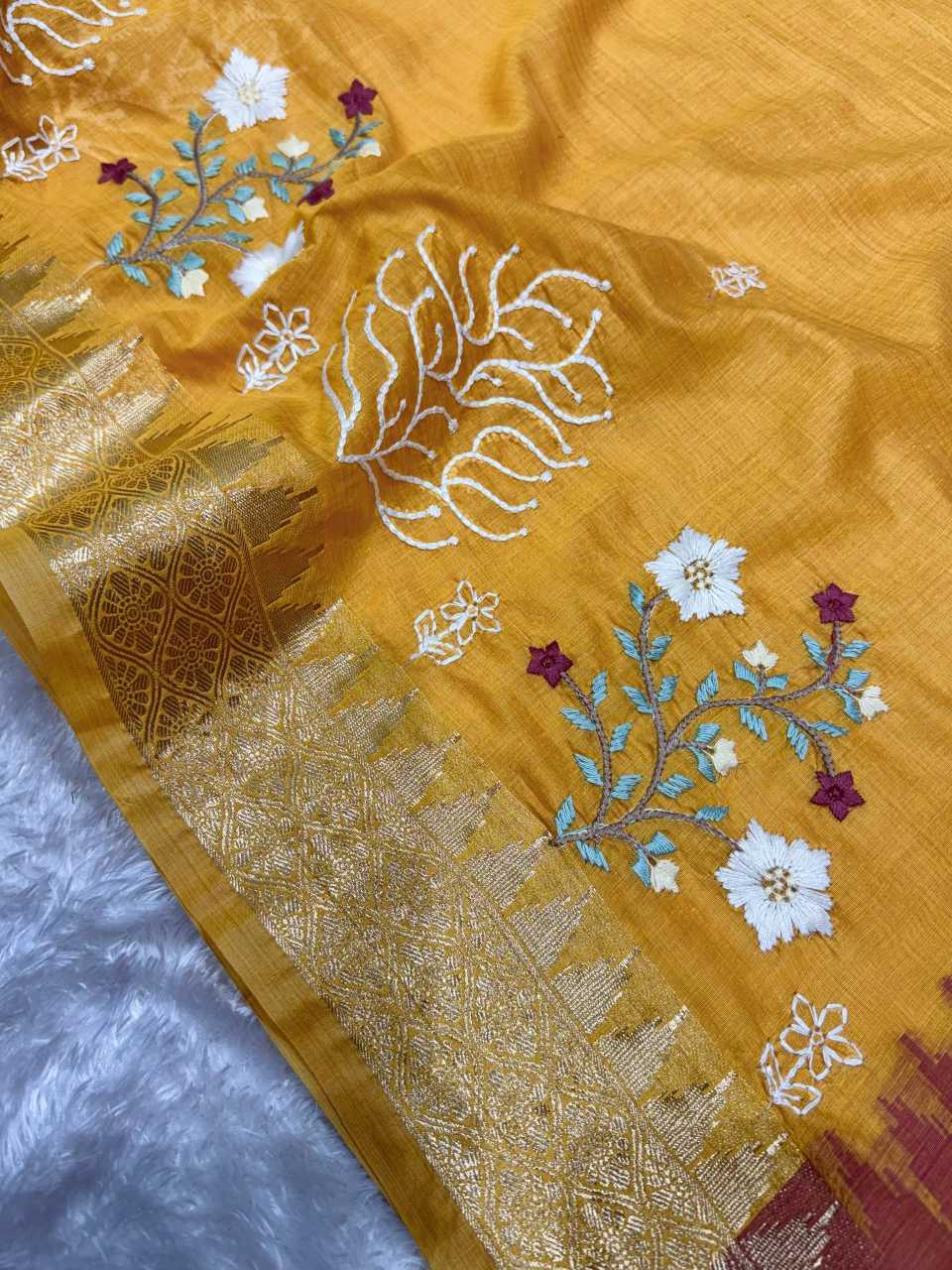 YNF Wholesale Tussar Silk Embroidered Sarees KESH501 Shital | Surat Manufacturer