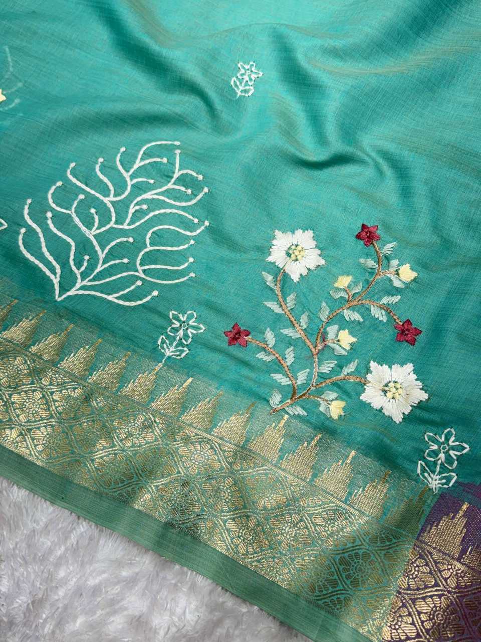 YNF Wholesale Tussar Silk Embroidered Sarees KESH501 Shital | Surat Manufacturer